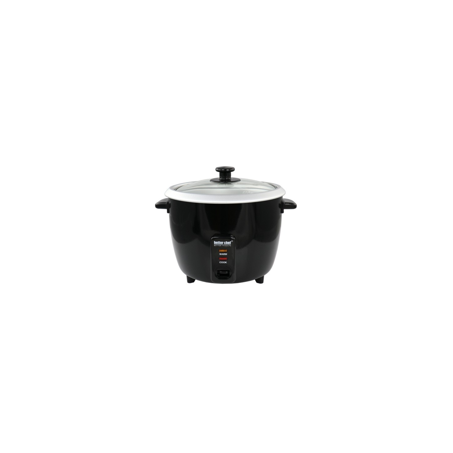 Better Chef 8 Cup Automatic Rice Cooker in Black With Rice Paddle and Measuring Cup