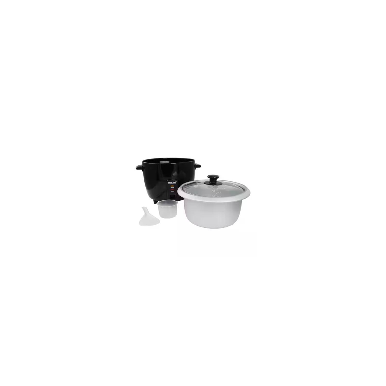 Better Chef 8 Cup Automatic Rice Cooker in Black With Rice Paddle and Measuring Cup