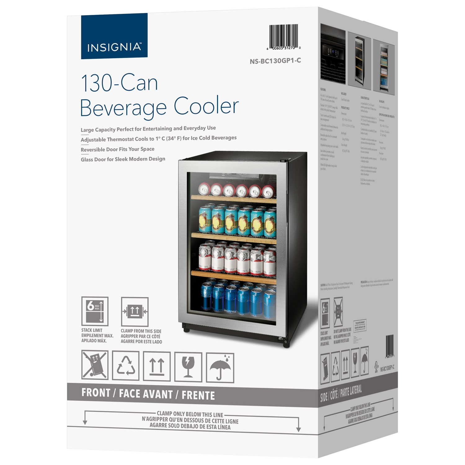 Insignia 130-Can Freestanding Beverage Cooler - Only at Best Buy