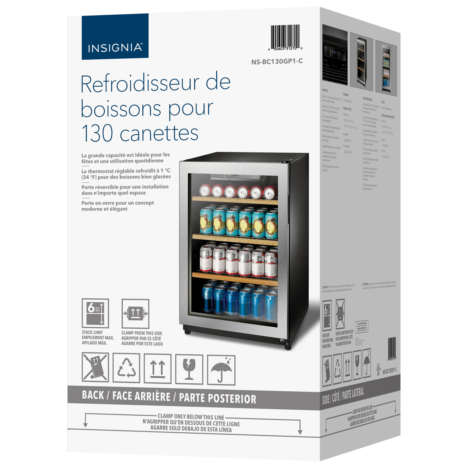 Insignia 130-Can Freestanding Beverage Cooler - Only at Best Buy