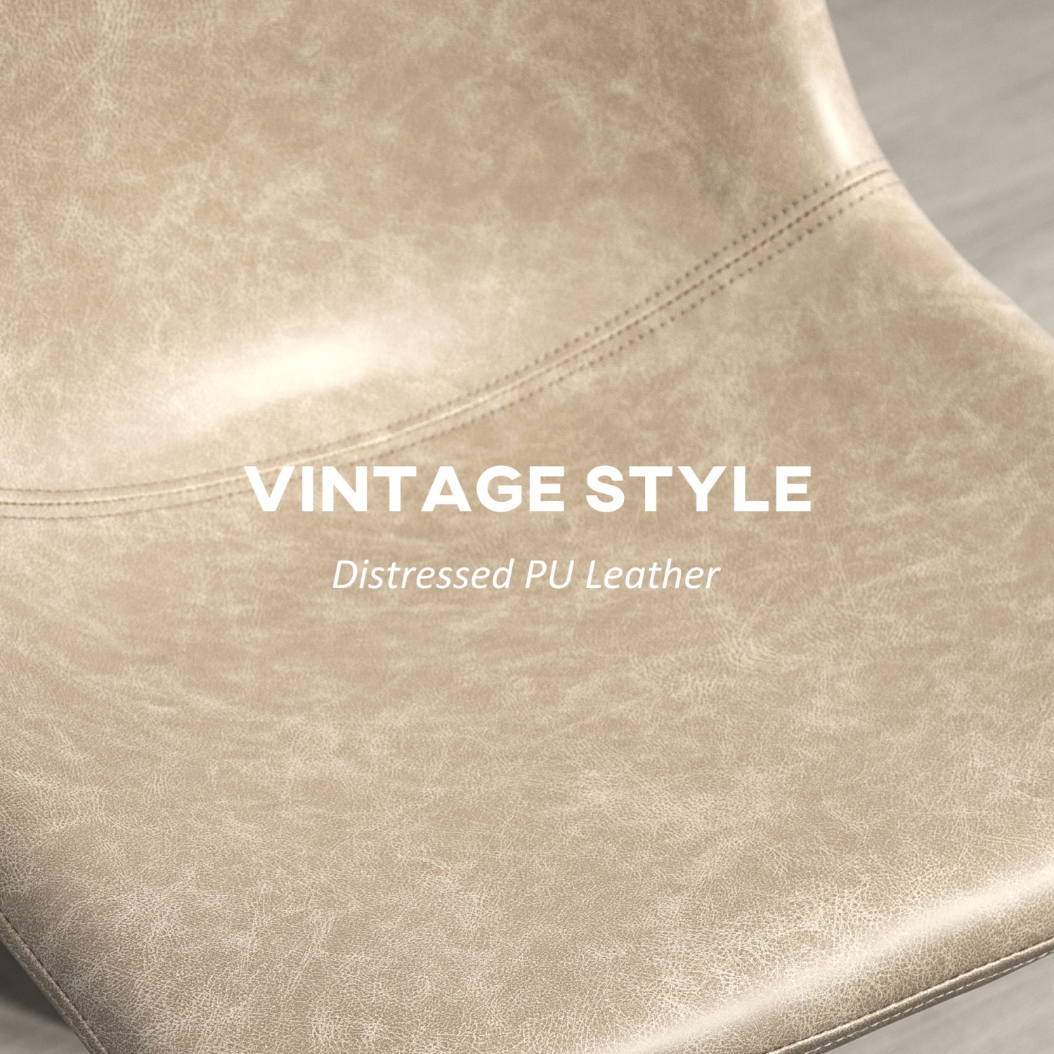 HOMCOM – Ensemble de 2 tabourets de bar à hauteur de comptoir, chaises de bar rétro en cuir PU, tabourets de cuisine avec repose-pieds pour bar à