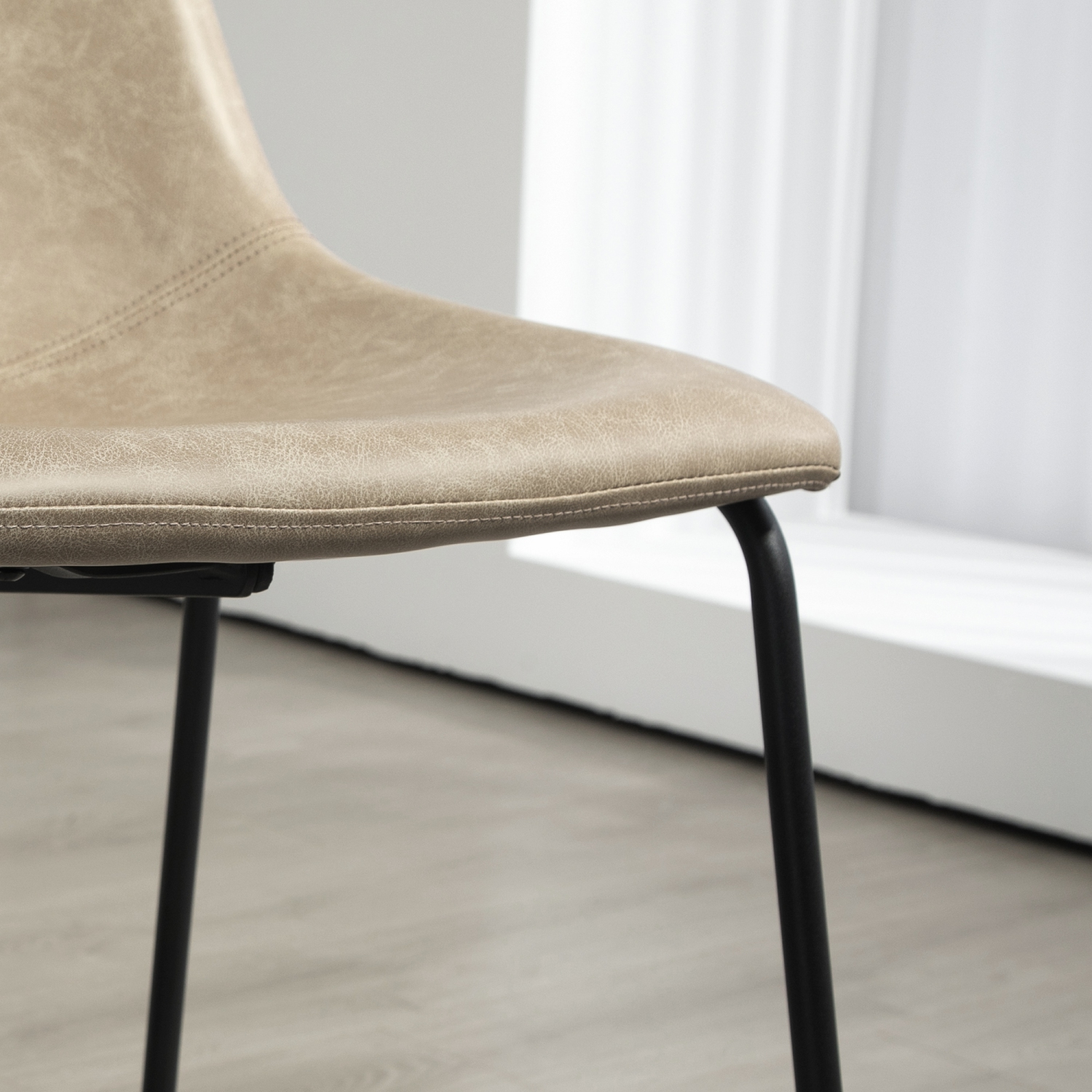 HOMCOM – Ensemble de 2 tabourets de bar à hauteur de comptoir, chaises de bar rétro en cuir PU, tabourets de cuisine avec repose-pieds pour bar à