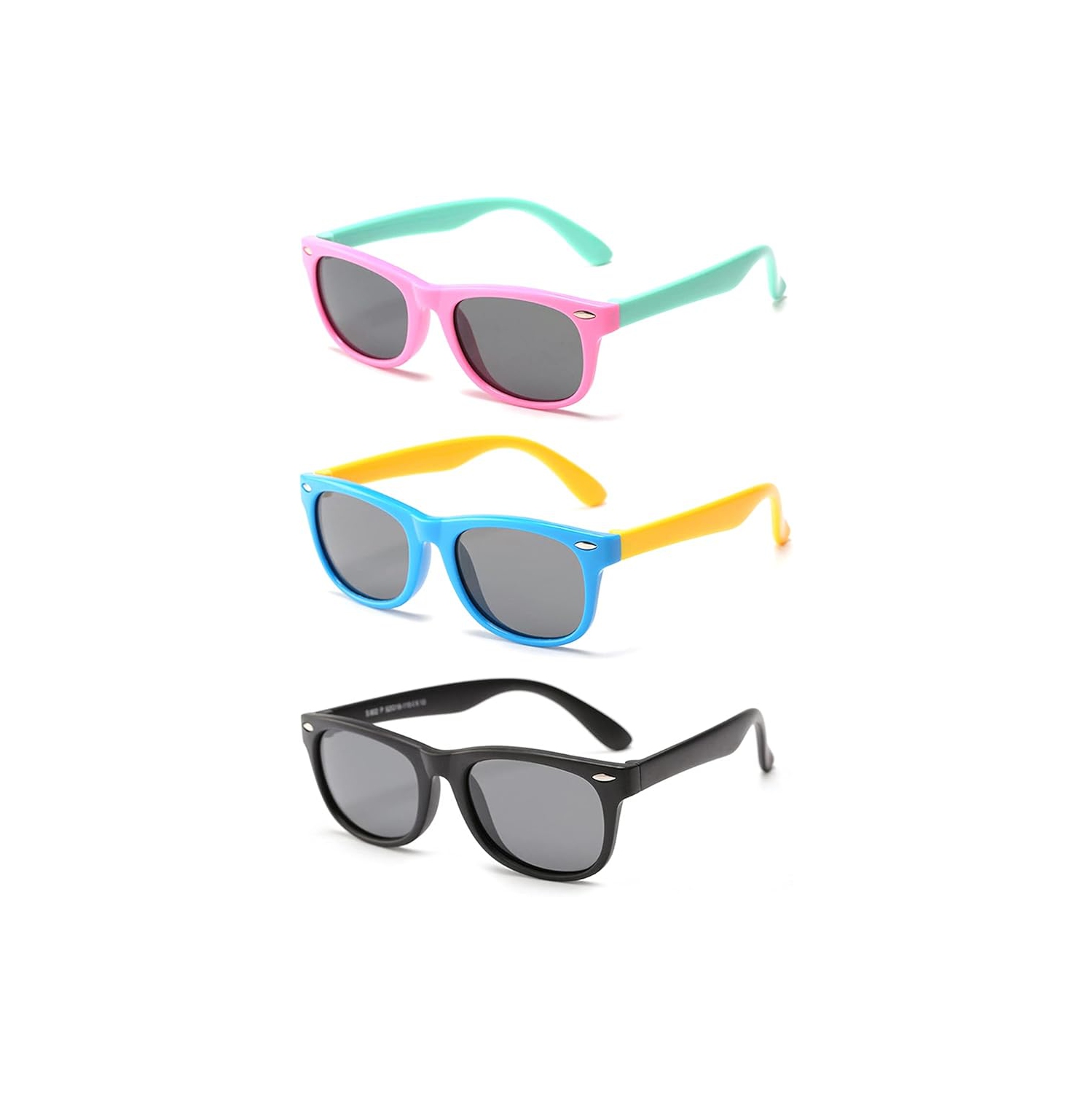 Polarized Kids Sunglasses for Girls and Boys with Fleaxible Frame Ages 3-10