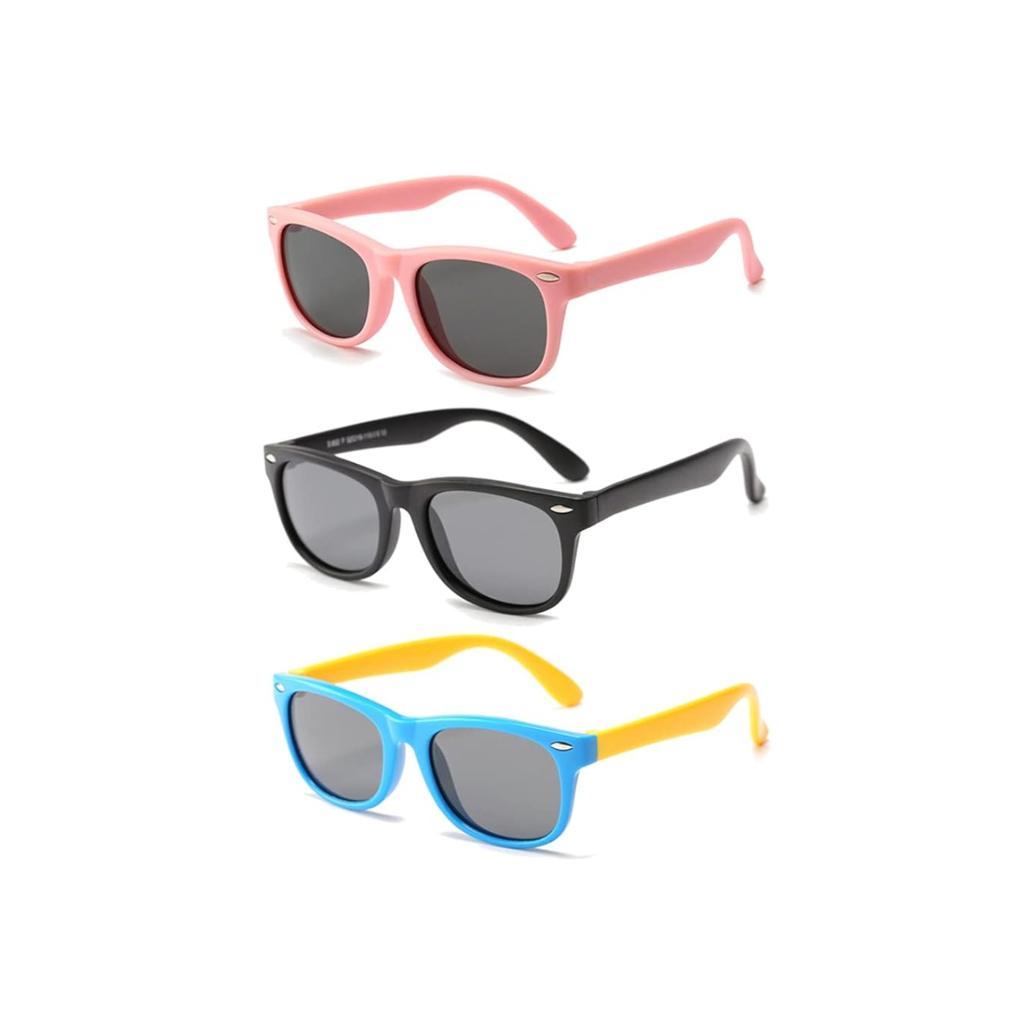 Polarized Kids Sunglasses for Girls and Boys with Fleaxible Frame Ages 3-10