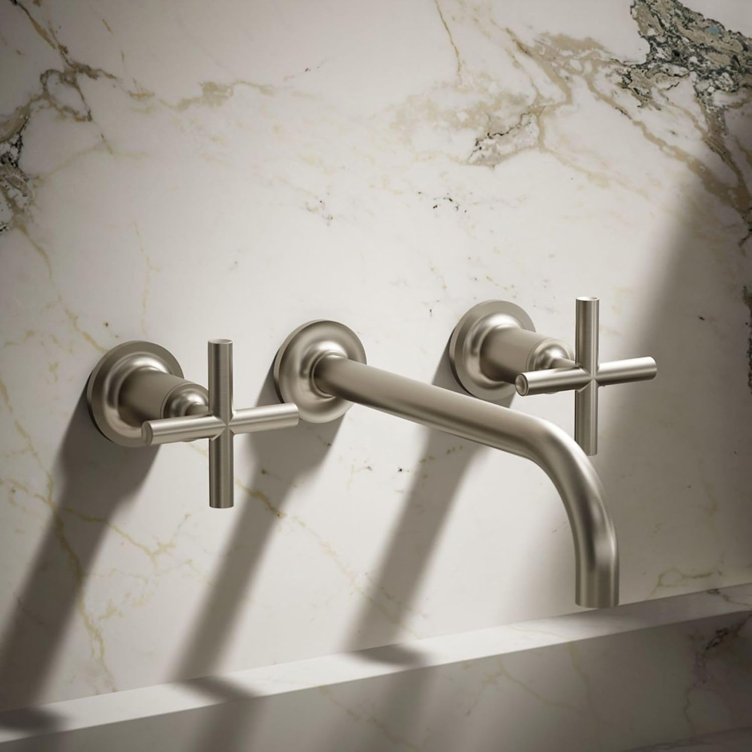 KOHLER K-T14414-3-Bn Purist Two-Handle Wall-Mount Faucet Trim, Vibrant Brushed Nickel