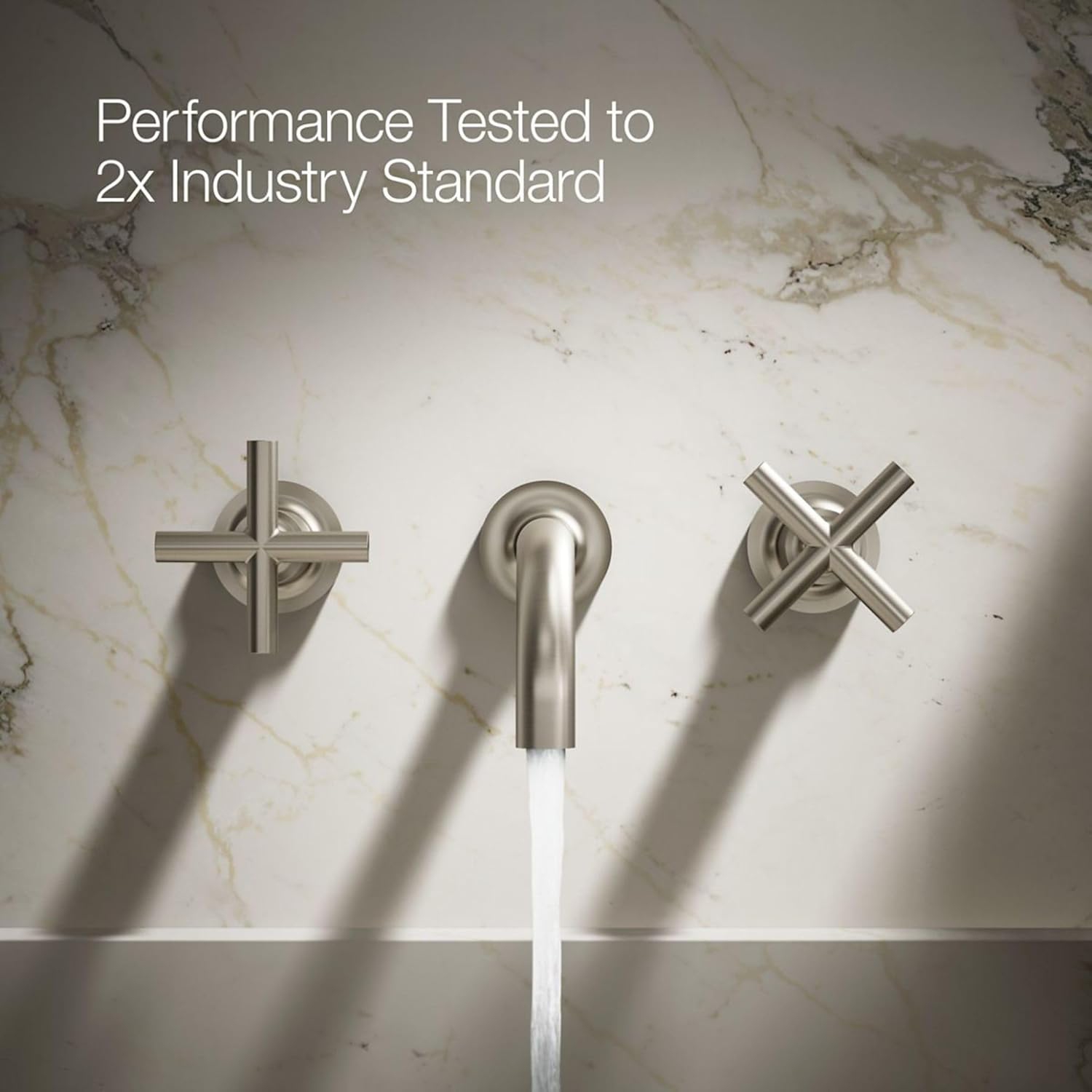 KOHLER K-T14414-3-Bn Purist Two-Handle Wall-Mount Faucet Trim, Vibrant Brushed Nickel