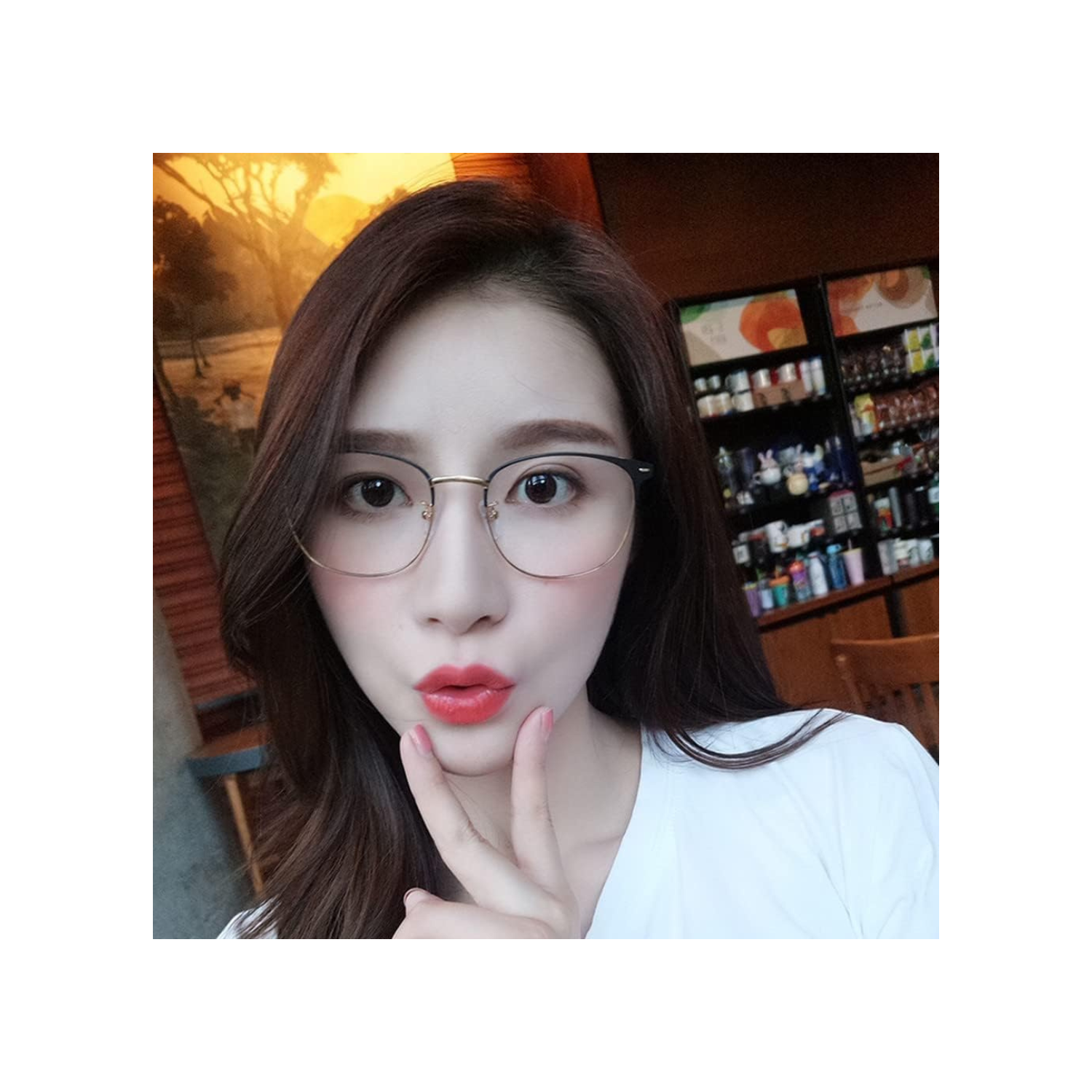 Blue Light Blocking Glasses Computer Reading Glasses Retro Eyeglasses Frame Anti UV Transparent Lens Anti Eye Fatigue Lightweight Fashion