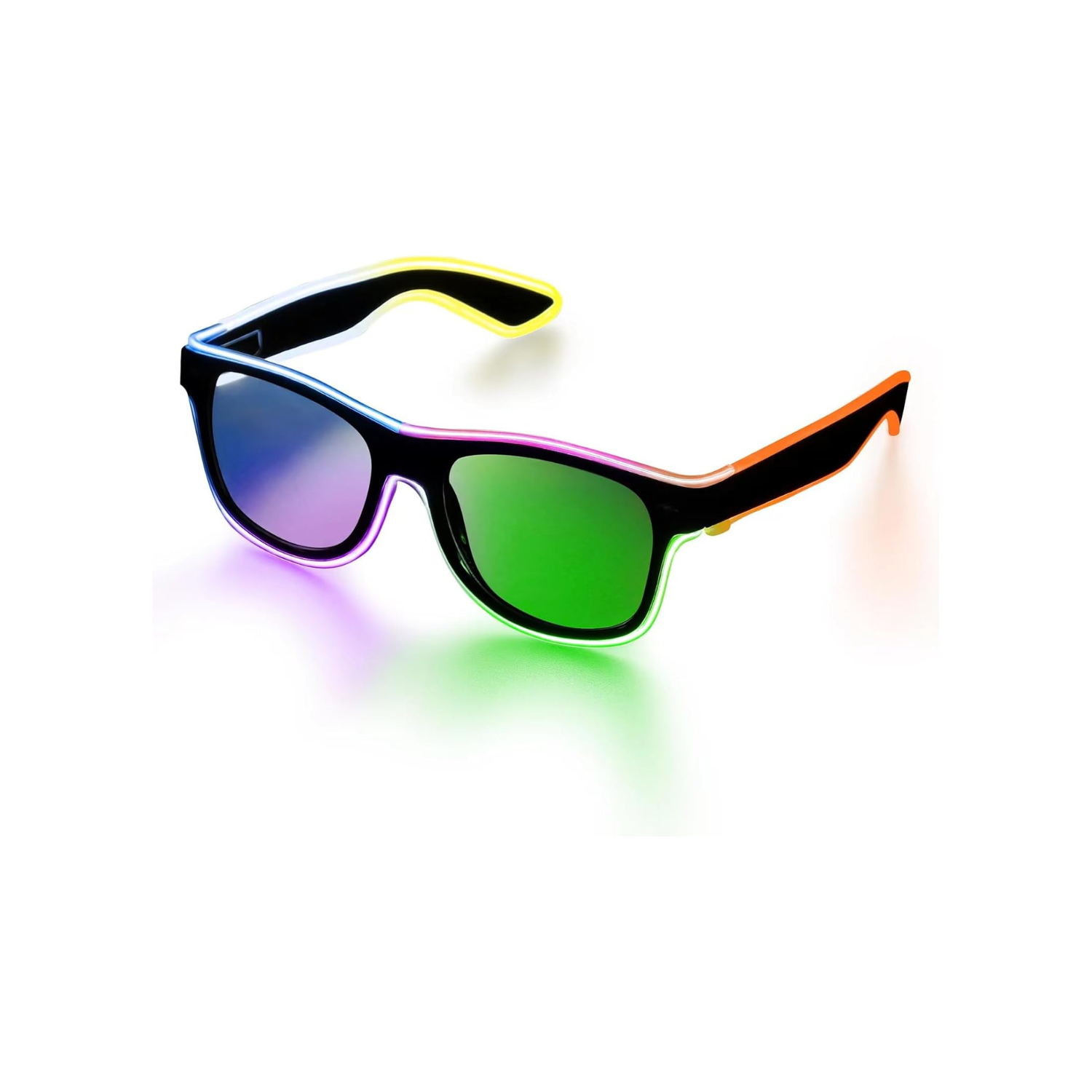 Led Light up Glasses 2 Pack Glow in The Dark Neon Rave Glasses for Rave Party, EDM,