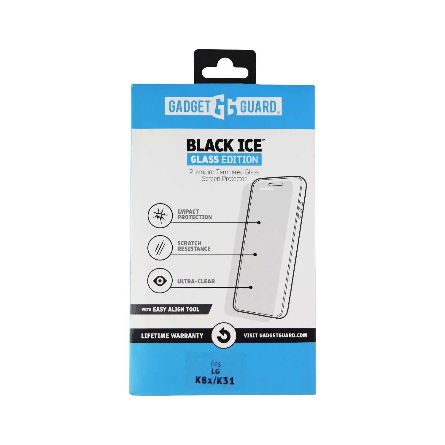 GADGET GUARD BLACK ICE TEMPERED GLASS SCREEN PROTECTOR FOR LG K8X/K31 CLEAR, CLEAR