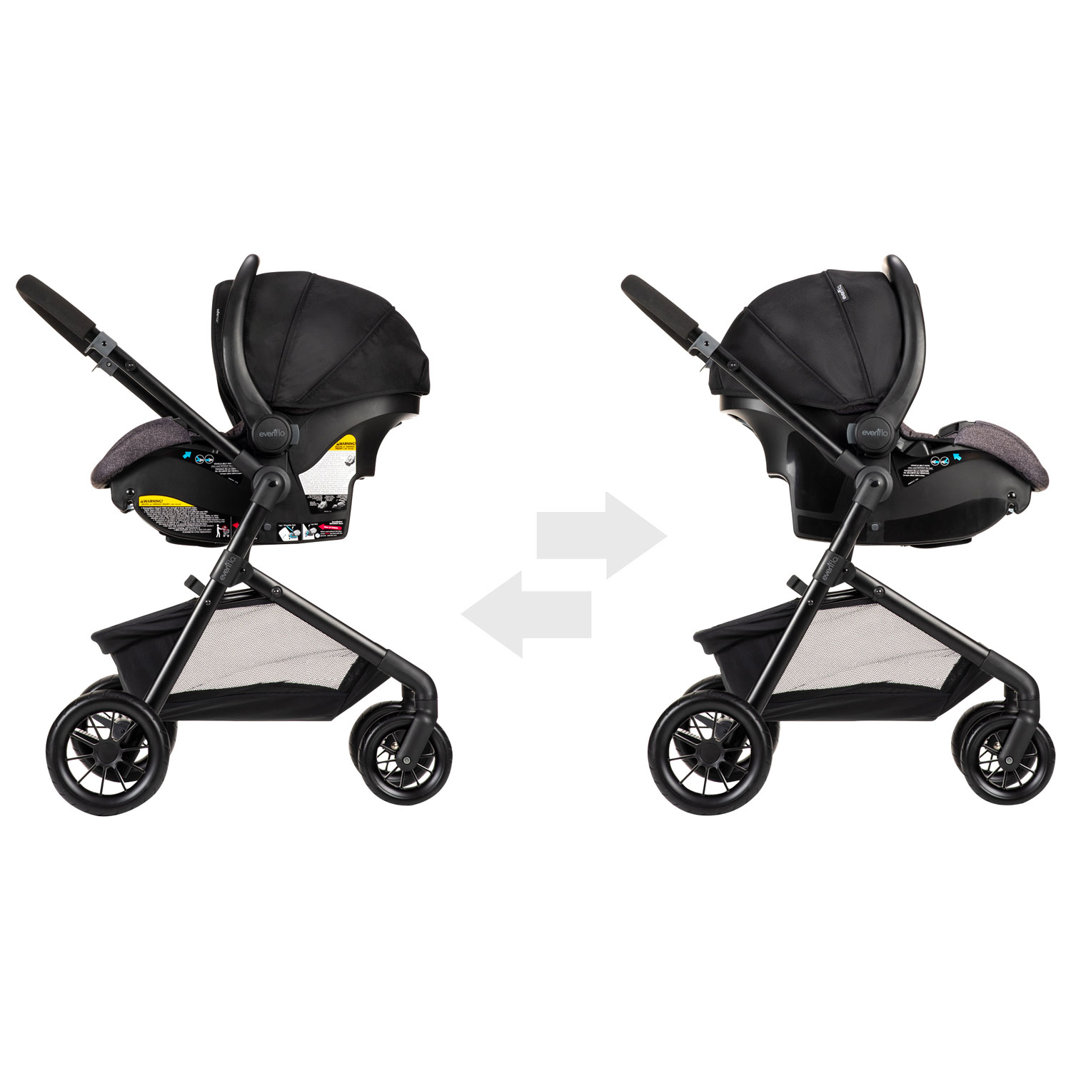 Evenflo Pivot Modular Travel System with LiteMax Infant Car Seat - Casual Grey