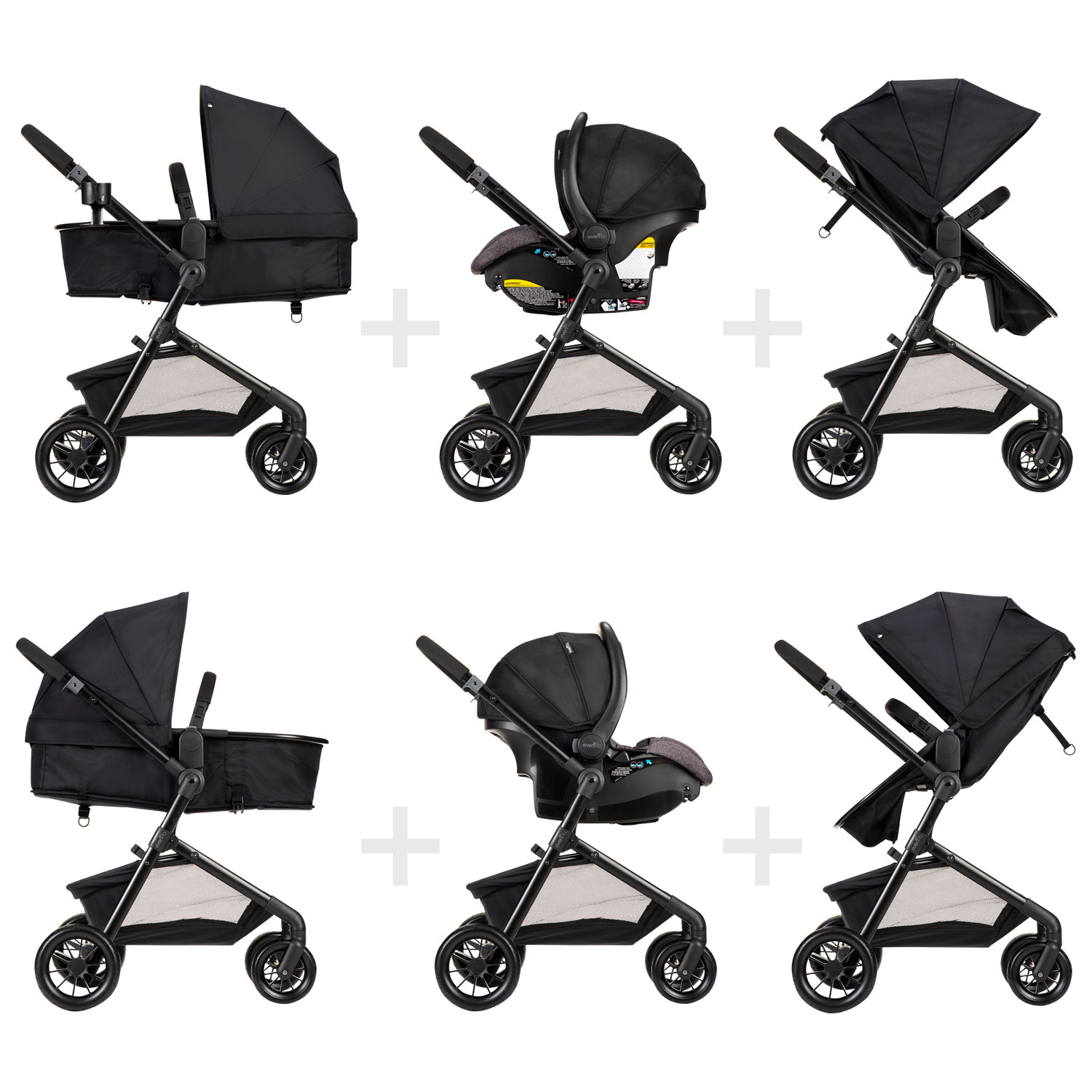 Evenflo Pivot Modular Travel System with LiteMax Infant Car Seat - Casual Grey