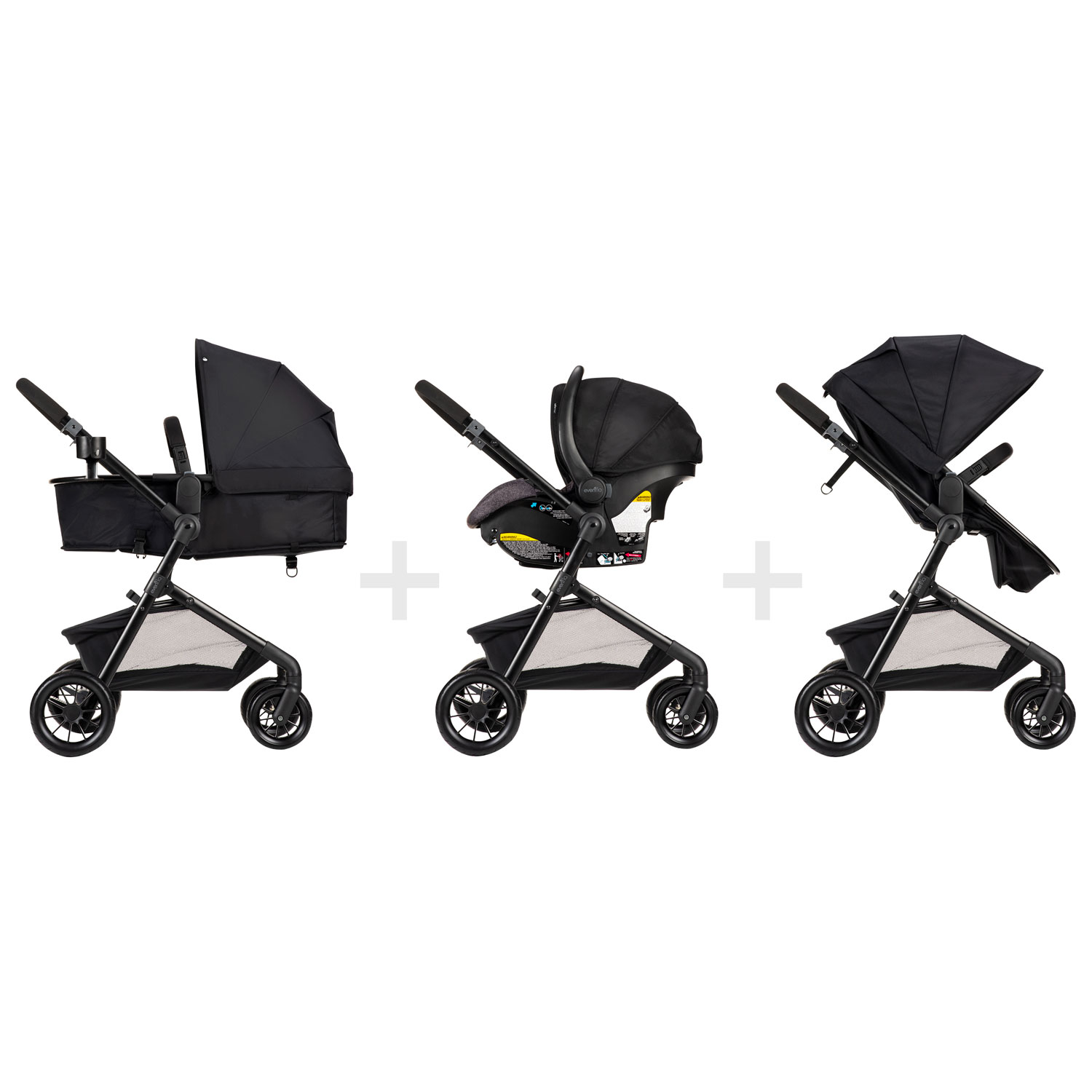 Evenflo Pivot Modular Travel System with LiteMax Infant Car Seat - Casual Grey