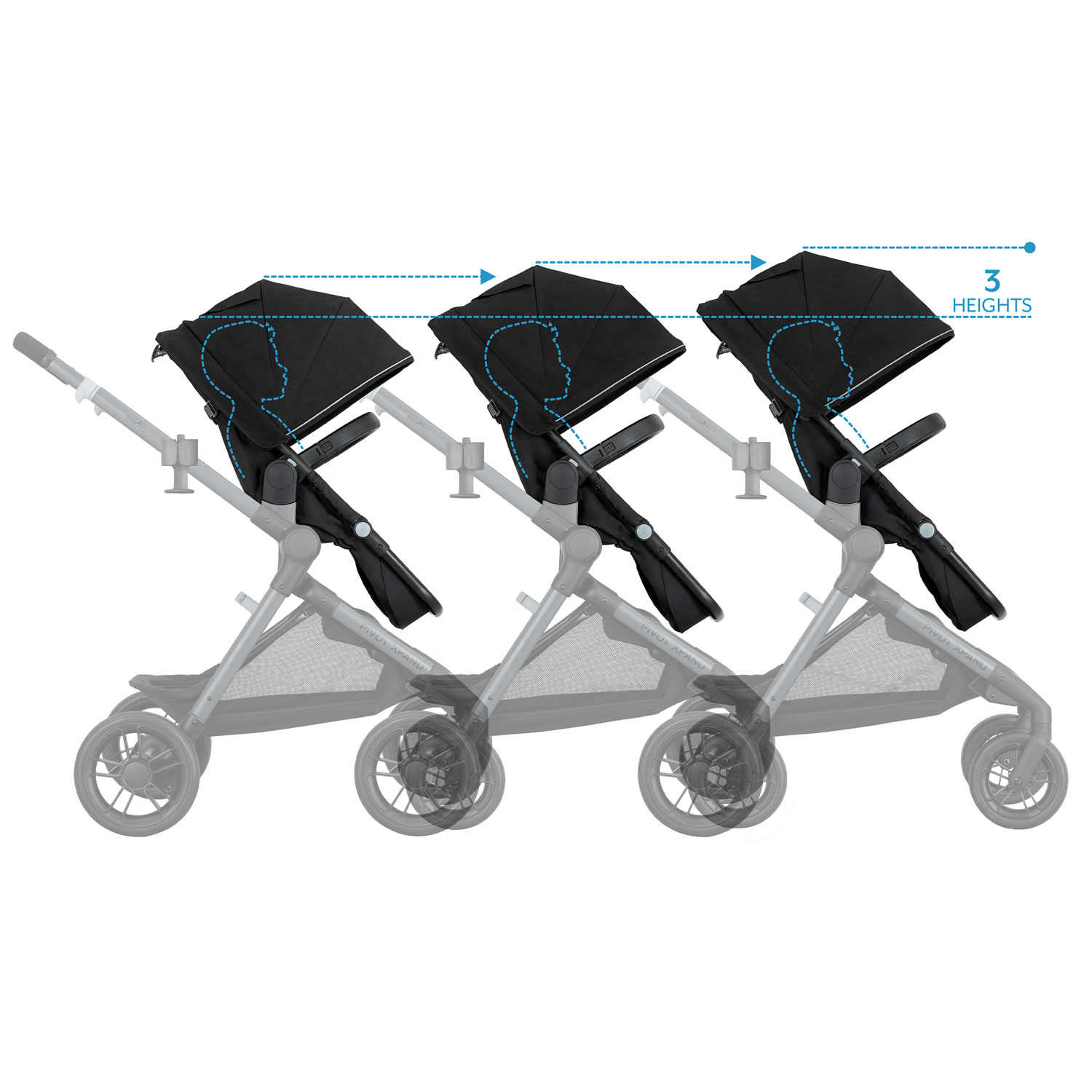 Evenflo Pivot Xpand Modular Travel System with LiteMax Infant Car Seat - Ayrshire Black