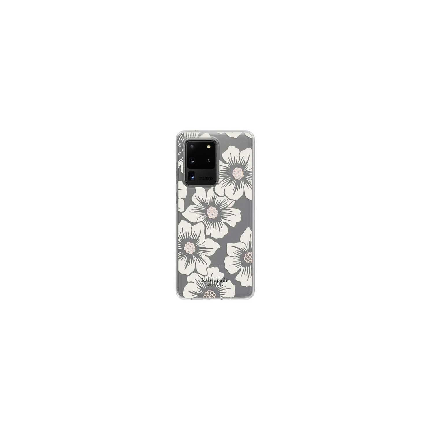 Étui fensif de Kate Spade pour Galaxy S20 Ultra de Samsung - Hollyhock Floral transparent