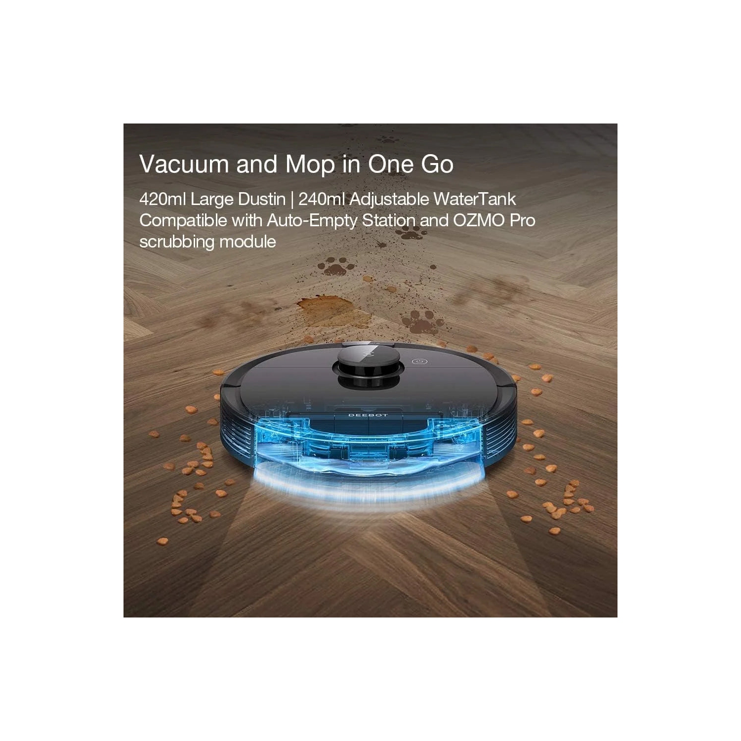 Open Box- Deebot By Ecovacs OZMO T8+ Vacuuming and Mopping Robot with Auto-Empty Station