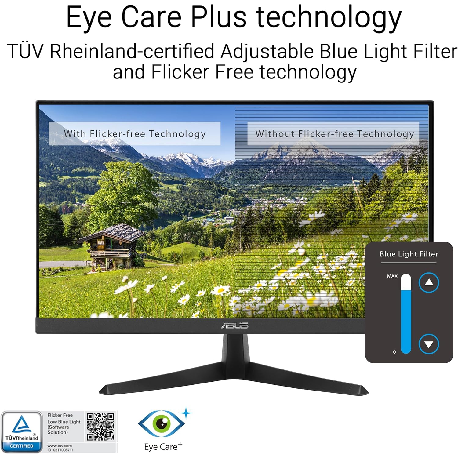 Moniteur de jeu 100&nbsp;Hz de 21 45&nbsp;po VY229HF Eye Care d'ASUS