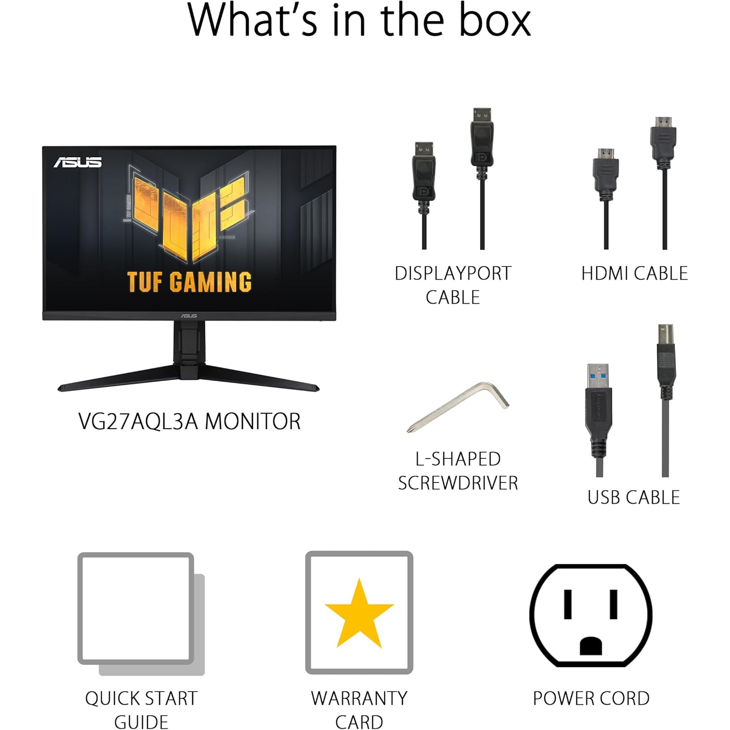 ASUS VG27AQL3A TUF Gaming Monitor 27" QHD 180Hz Fast IPS