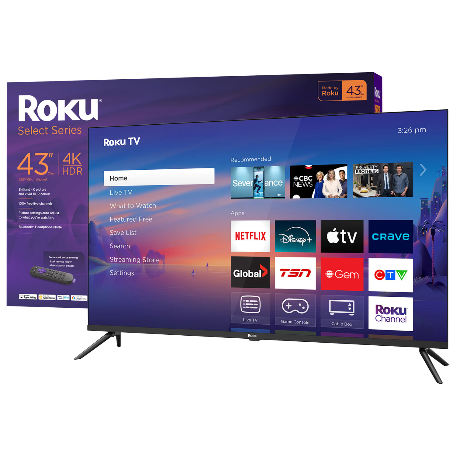 Roku 43" R4C5CA Select Series 4K UHD HDR LCD Roku Smart TV (43R4C5CA) - 2025