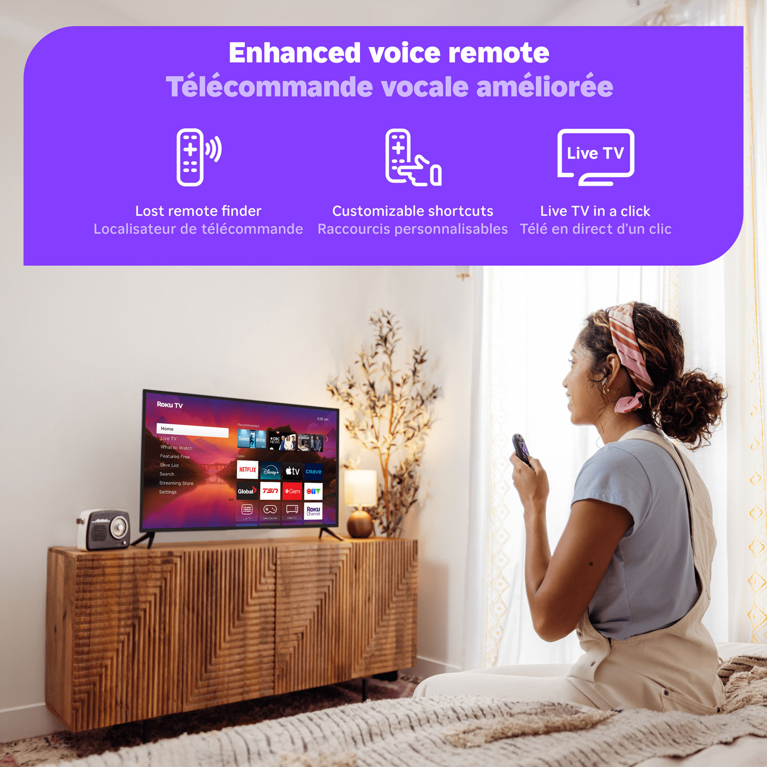 Téléviseur intelligent Roku Mini-DEL QLED HDR 4K de 55 po Série Plus Roku - 2025 - Exclusivité Best Buy