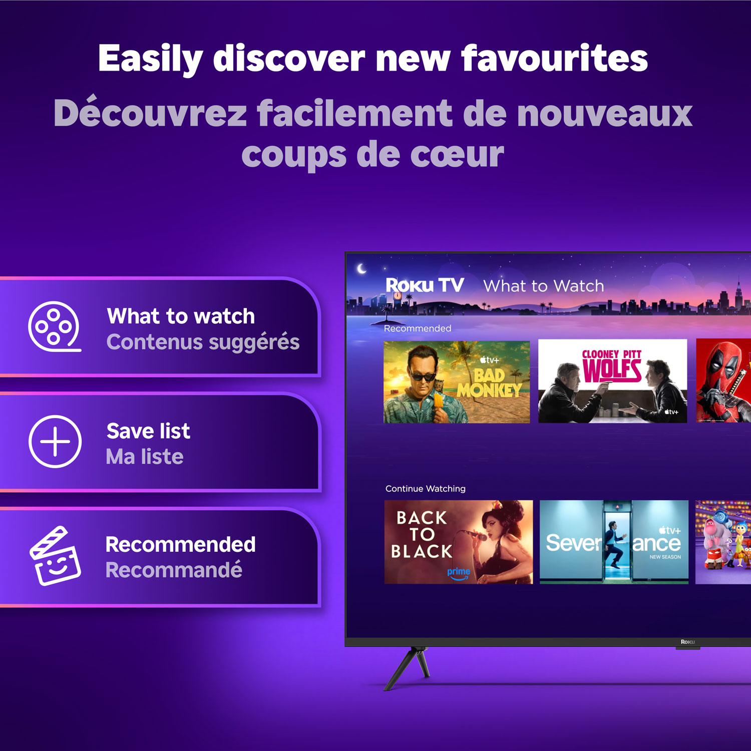Téléviseur intelligent Roku Mini-DEL QLED HDR 4K de 55 po Série Plus Roku - 2025 - Exclusivité Best Buy