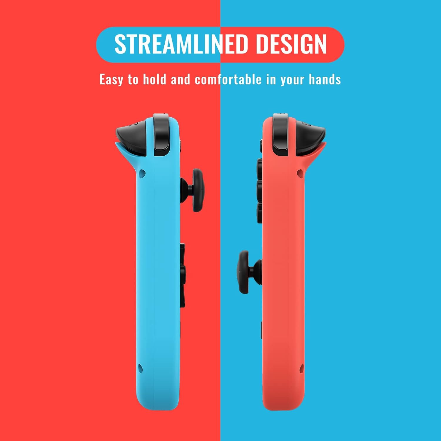 Wireless Controller with Wrist Straps + Grip, Wake-Up & Motion Controls, 500mAh Battery, Compatible with Nintendo Switch