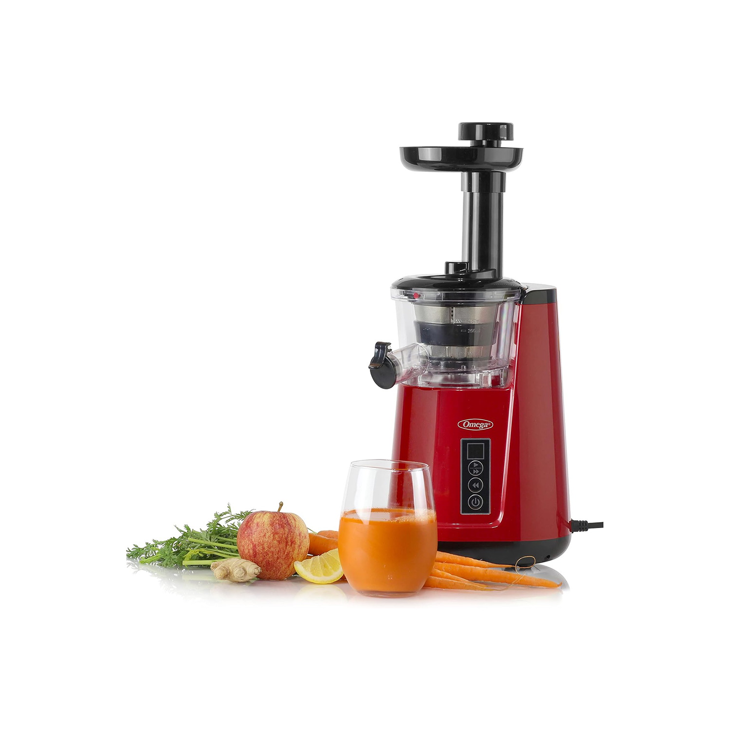 (Refurbished Good) Omega JC3000RD13 Vertical Masticating Juicer - RED