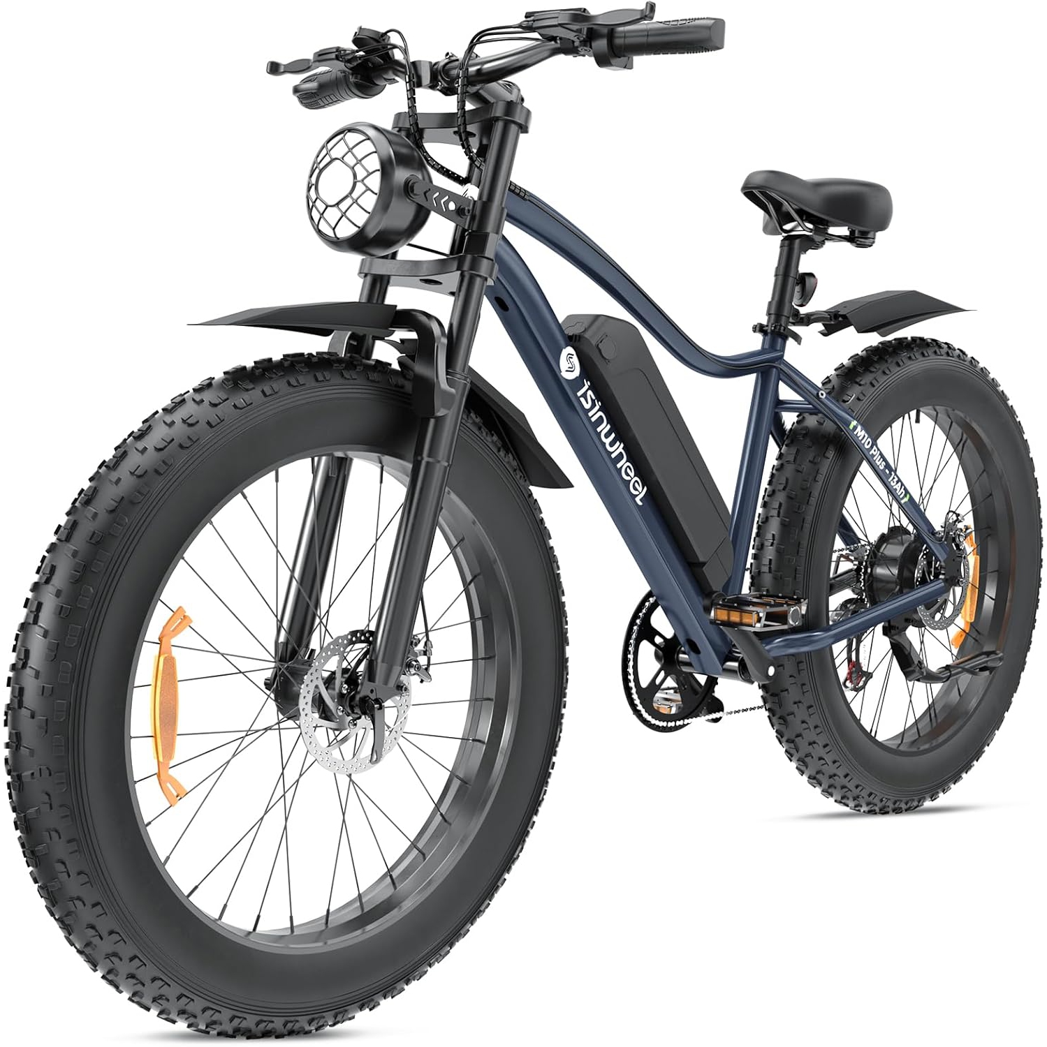 isinwheel M10Plus 900W Peak Motor/120KM Range/32KM/H Top Speed 26"*4.0/1.95 Fat Tire, Commuting Electric Mountain Bicycle & 13/10.4Ah Removable