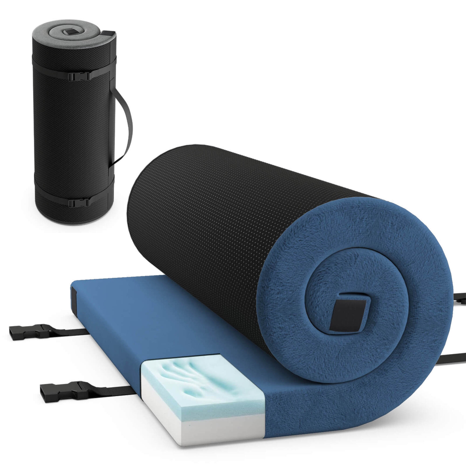 Goplus Memory Foam Camping Mattress with Anti-slip Bottom Travel Bag for Outdoor Sleeping