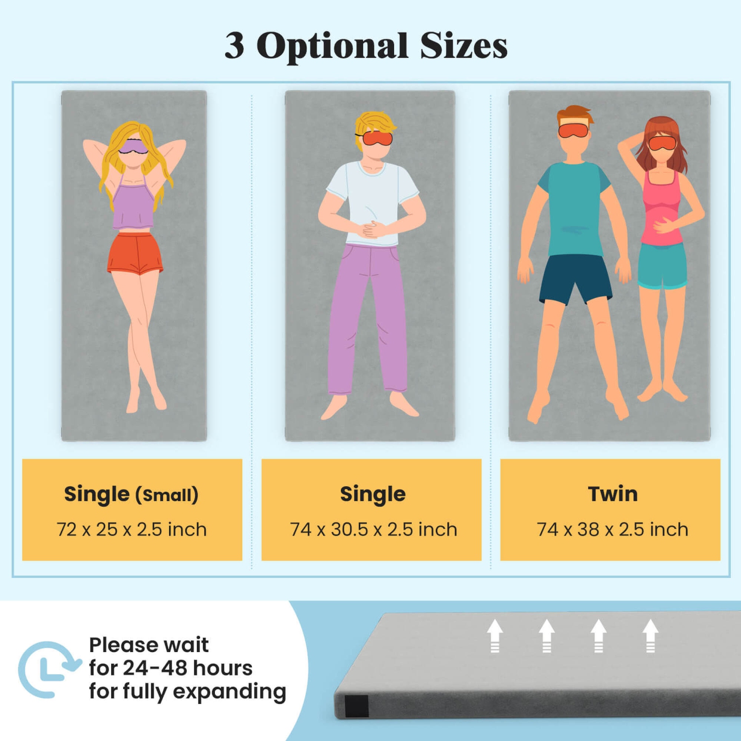 Goplus Memory Foam Camping Mattress with Anti-slip Bottom Travel Bag for Outdoor Sleeping