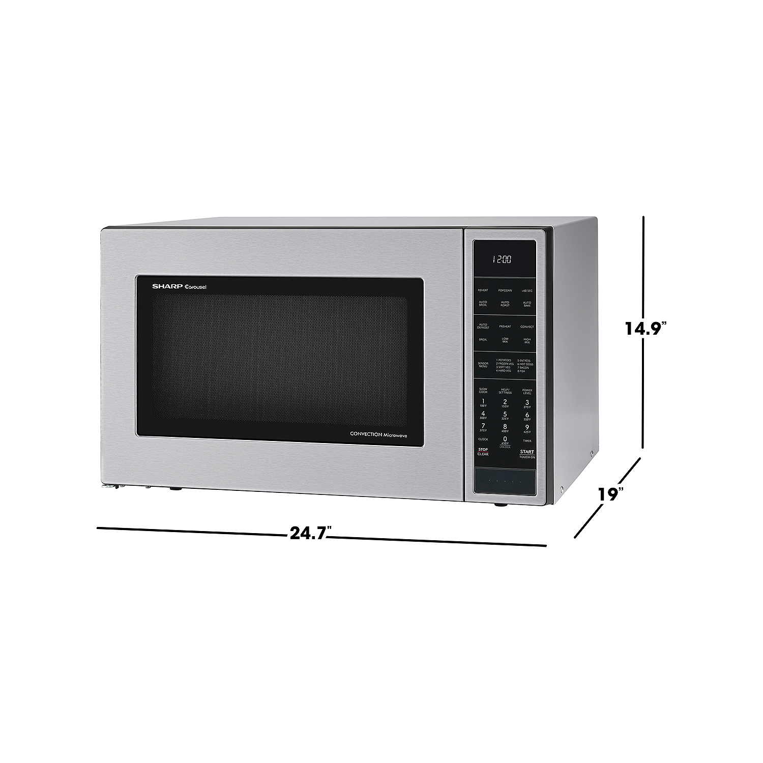 Four à micro-ondes DE 1,5 pi³ DE Sharp avec Four à micro-ondes de comptoir à convection Carousel MD de 900&nbsp;W, acier inoxydable