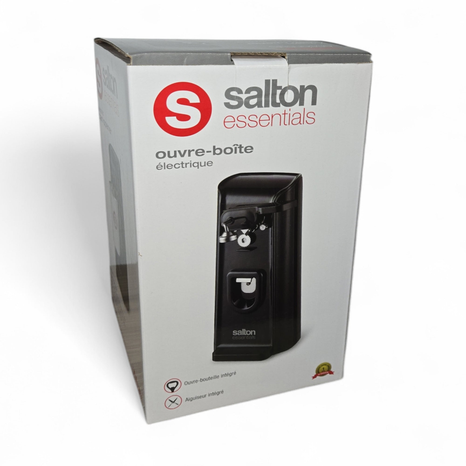 Salton Essentials – Ouvre-boîte électrique 3-en-1, noir