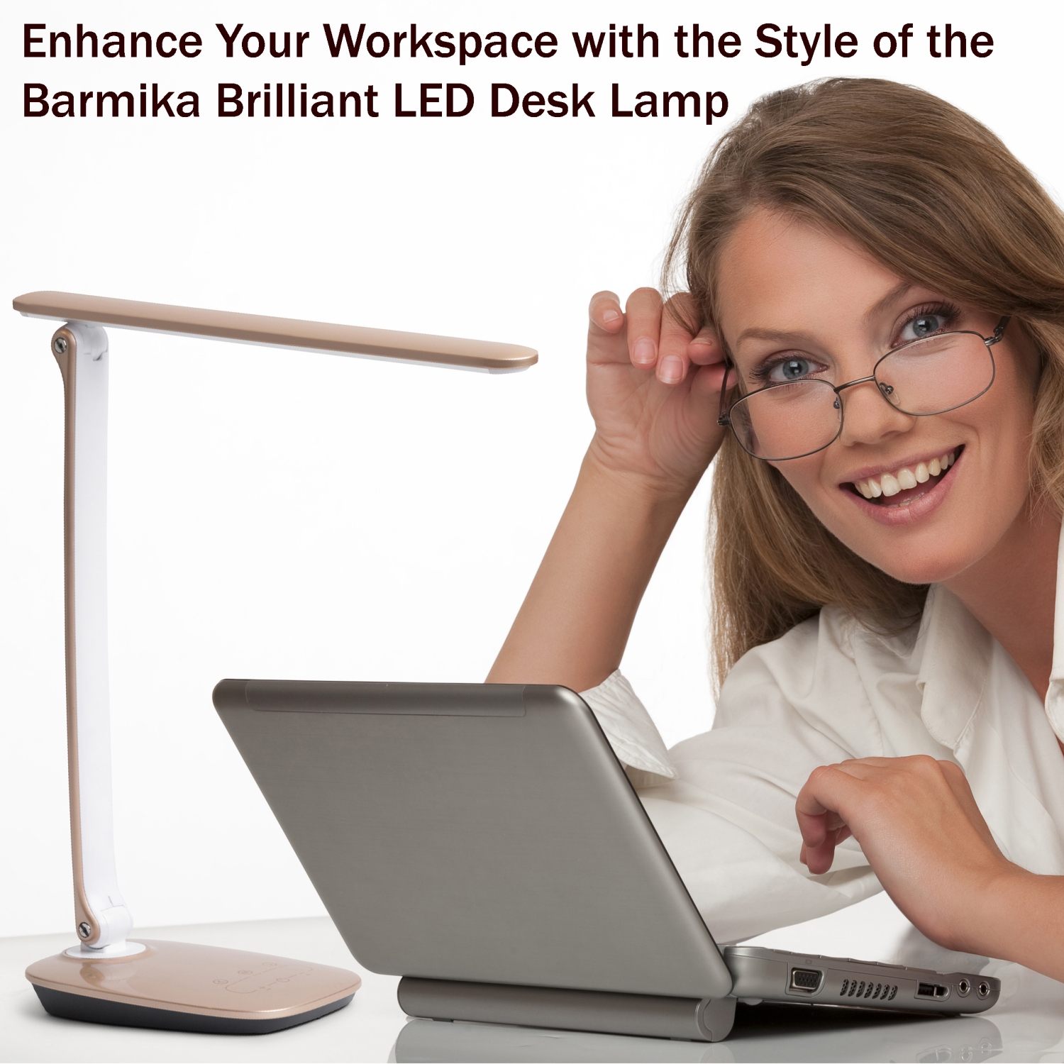 Adjustable Desk Lamp – Bright LED Light – 10W – Beige