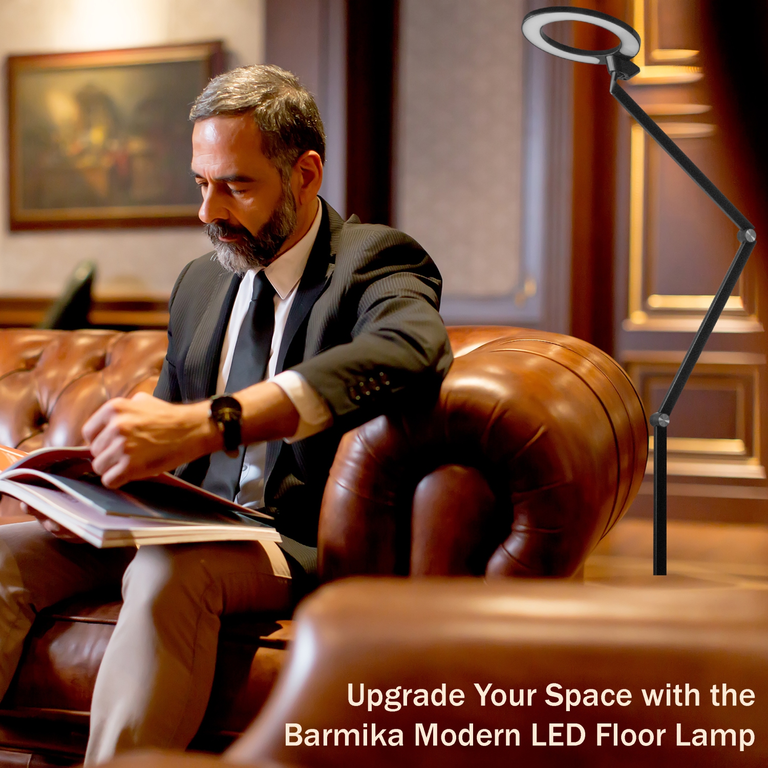 Lampadaire moderne – LED d'angle – 12 W – Noir