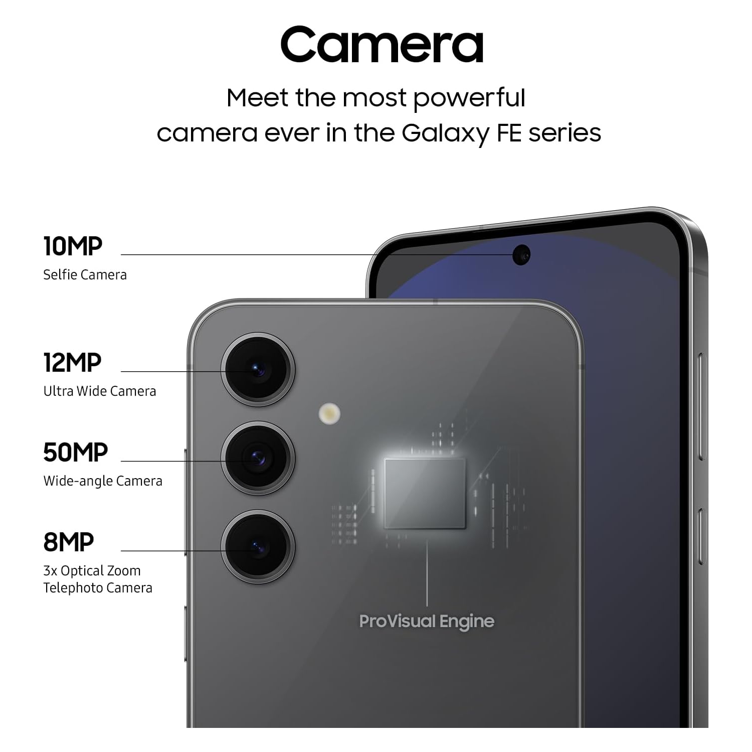 Samsung Galaxy S24 FE - Unlocked Android Smartphone, 128GB - Graphite - Brand New