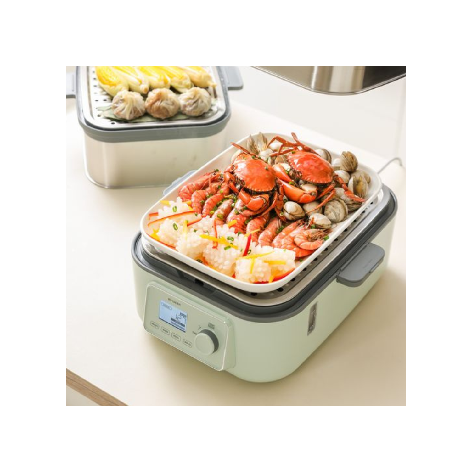 BUYDEEM G67 7-Quart Electric Food Steamer for Cooking, Multifunctional Vegetable Steamer with 6 Cooking Modes, Quick Steam, Ideal for 4-6 Servings