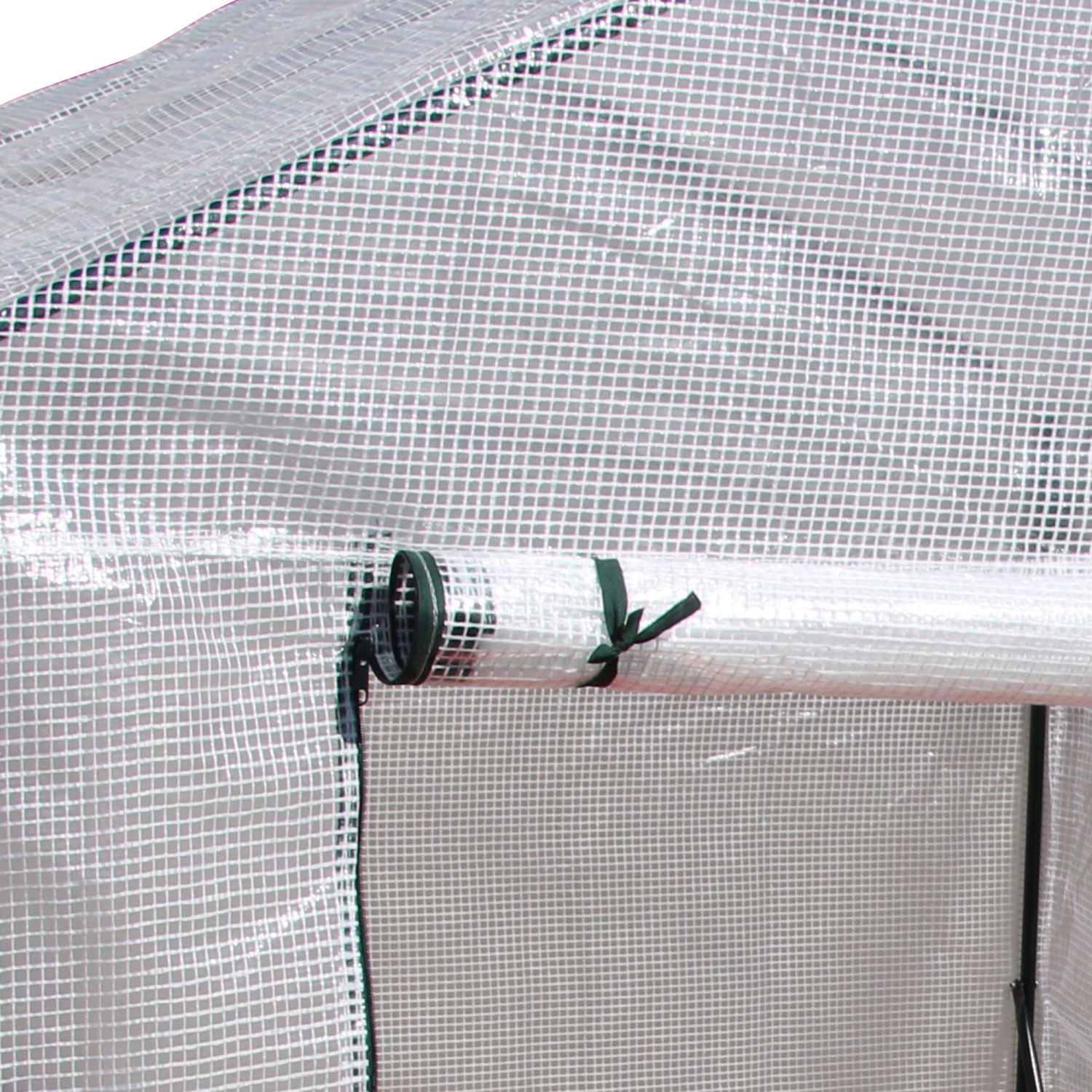 Jardinière extérieure Outsunny, 56 x 56&nbsp;po, maison chaude de jardin portative avec tablette à 2 niveaux, porte enroulable à fermeture à