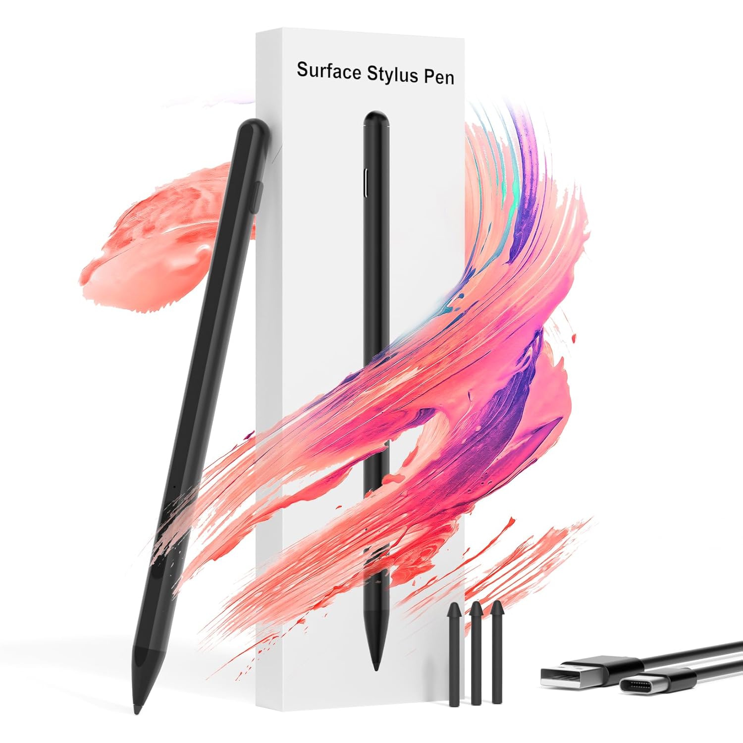 Stylus Pen for Microsoft Surface - Work for Surface Pro 9/8/ 7/6/ 5/4/ 3/ X, Surface Laptop/Studio/Book/Go, ASUS/DELL/HP, with Palm Rejection, Magnetic, Eraser Right Click