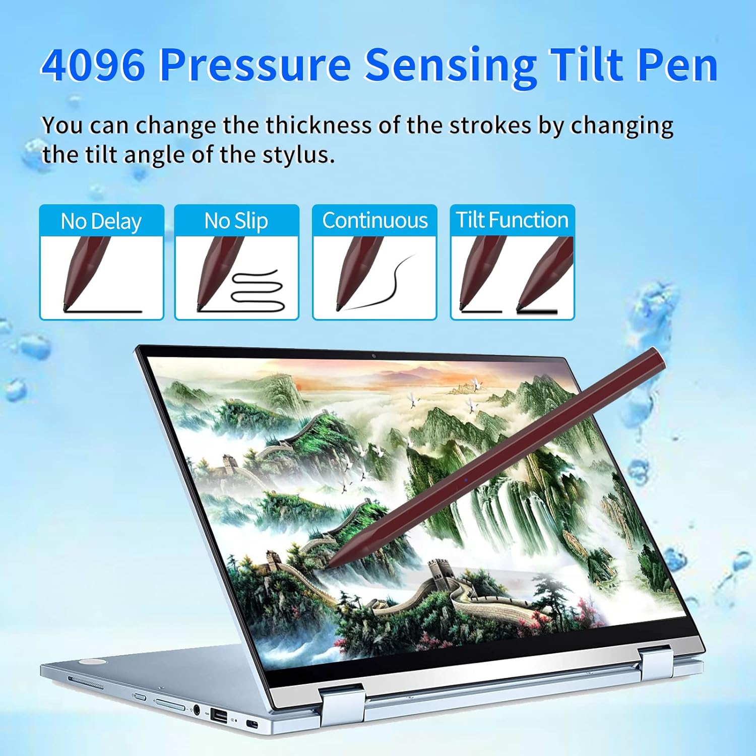 Stylus Pen for ASUS Transformer/Mini/ASUS Zenbook Flip/Pro/ASUS Vivobook Flip/Pro/Duo/ASUS Notebook, Rechargeable MPP 2.0 Tilt Active Pen with 4096
