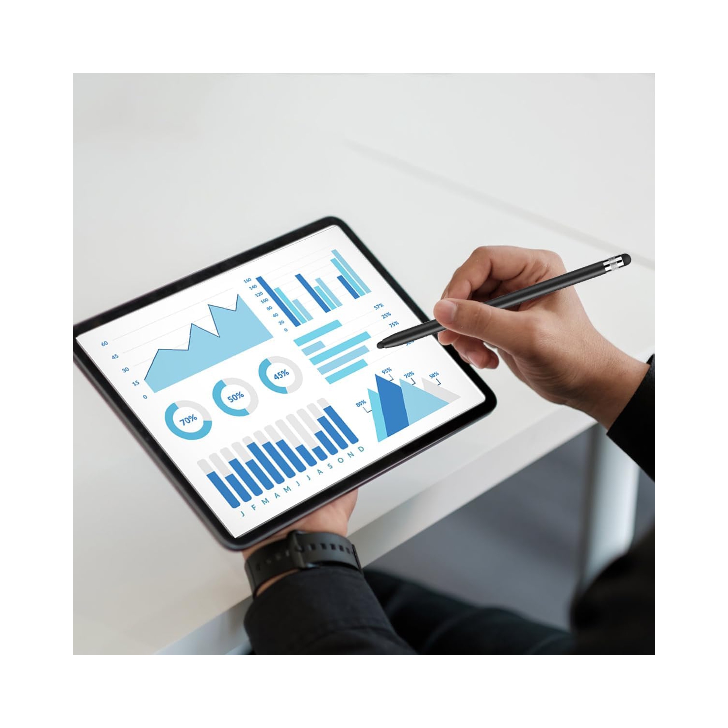 2 Pack Stylus Pens for Touch Screens, High Sensitivity Precision Capacitive Stylus Pen Compatible with iPad iPhone Samsung Tablets All Universal