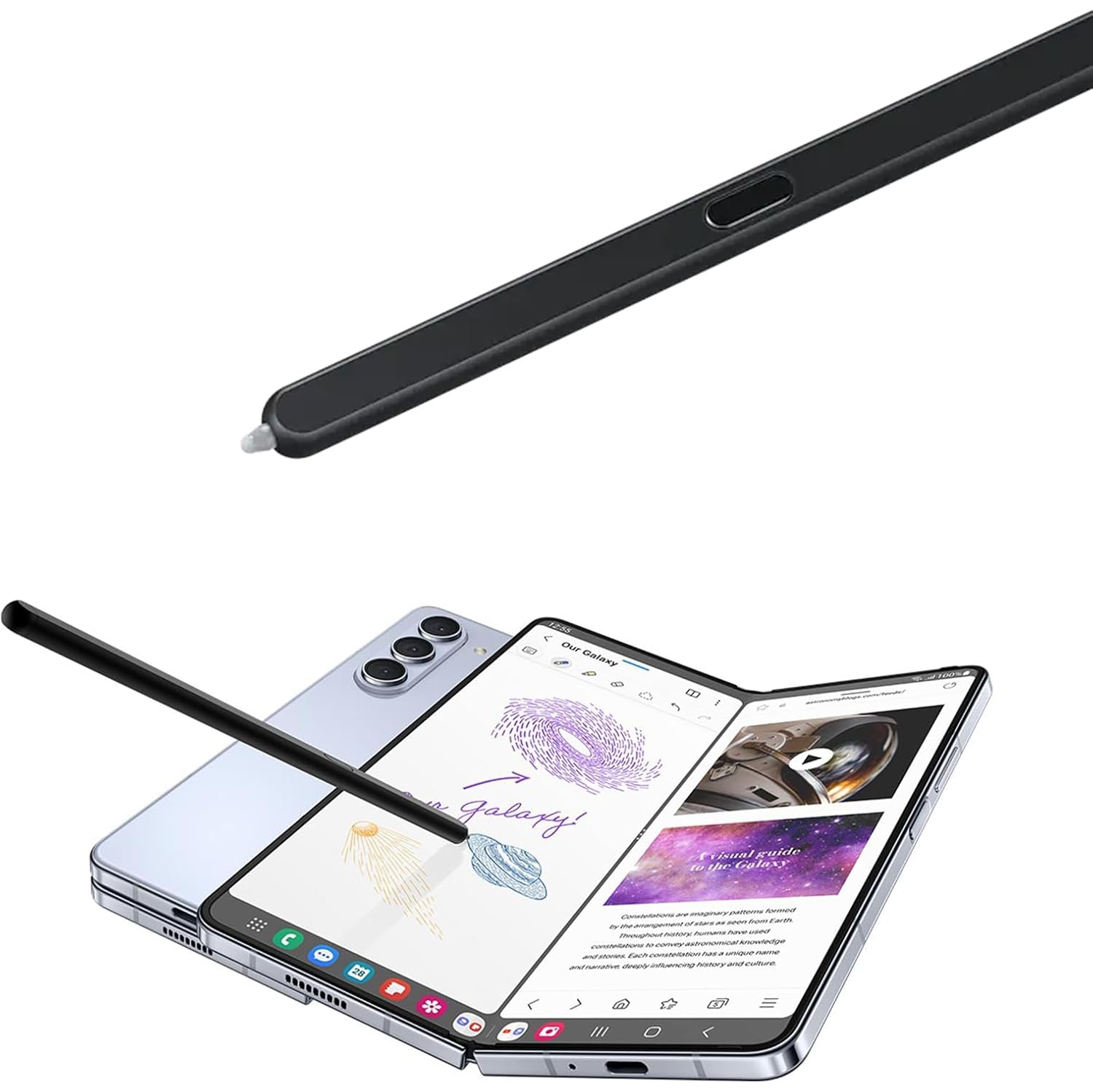 Galaxy Z Fold 6/Fold 5 Pen Fold Edition for S Pen Galaxy Z Fold 6 5G/Fold 5 5G S Pen for Samsung Galaxy Z fold6/fold5 5G S Pen Stylus Pen + Free 2