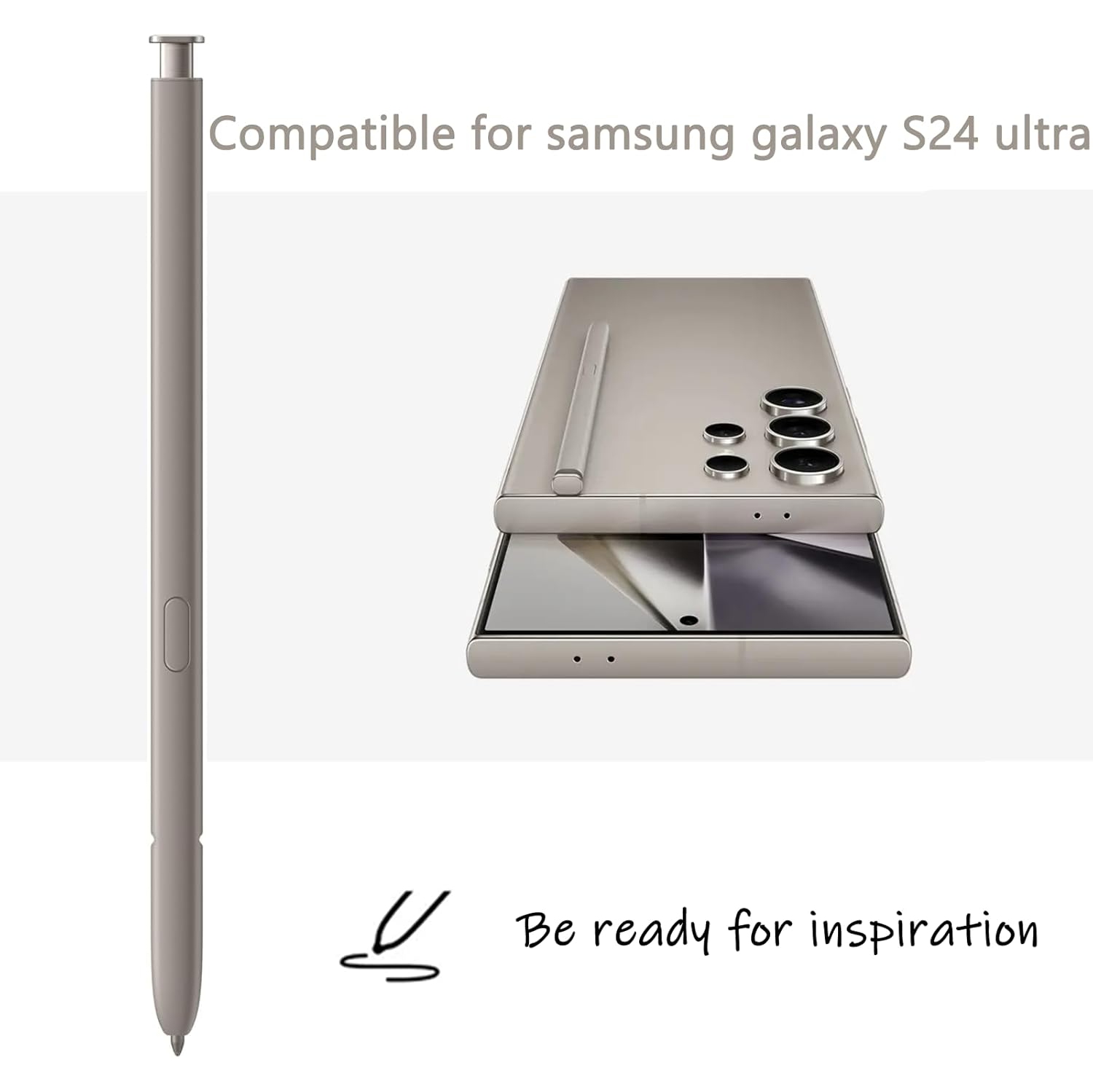 Galaxy S24 Ultra S Pen Replacement for Samsung Galaxy S24 Ultra Stylus Pen S24 Ultra All Version Touch Pen Stylus Pen S Pen NoBluetooth(Light Gray)