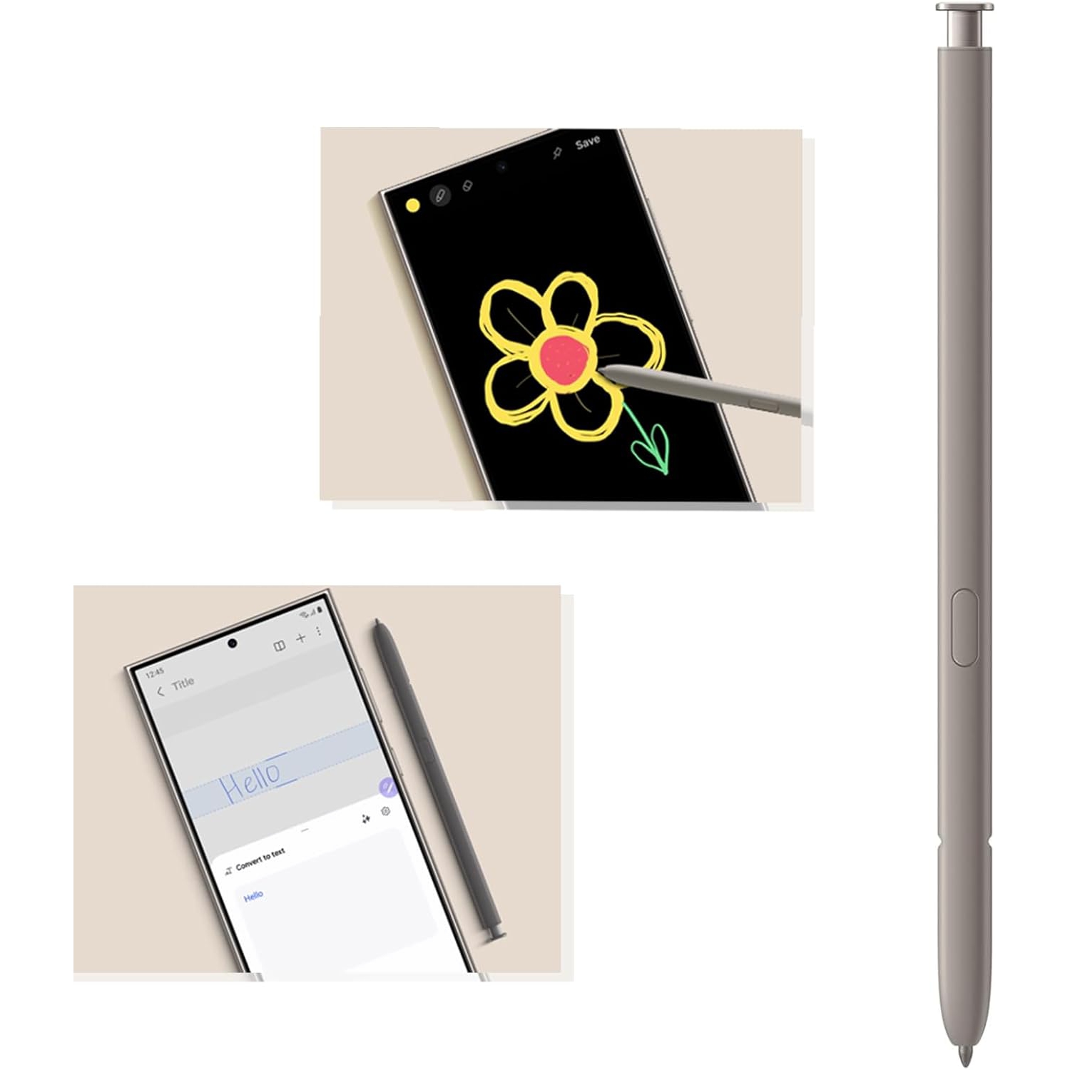 Galaxy S24 Ultra S Pen Replacement for Samsung Galaxy S24 Ultra Stylus Pen S24 Ultra All Version Touch Pen Stylus Pen S Pen NoBluetooth(Light Gray)