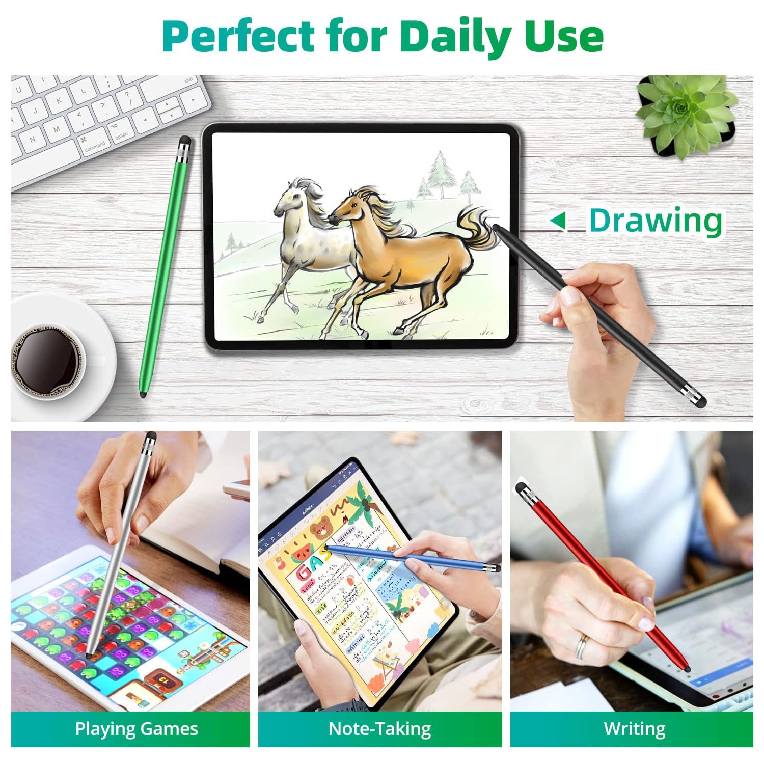 Stylus Pens for Touch Screens, 5 Pack Stylus Pen for iPad iPhone Android Chromebook Tablets and More Capacitive Touchscreen Devices High Sensitivity