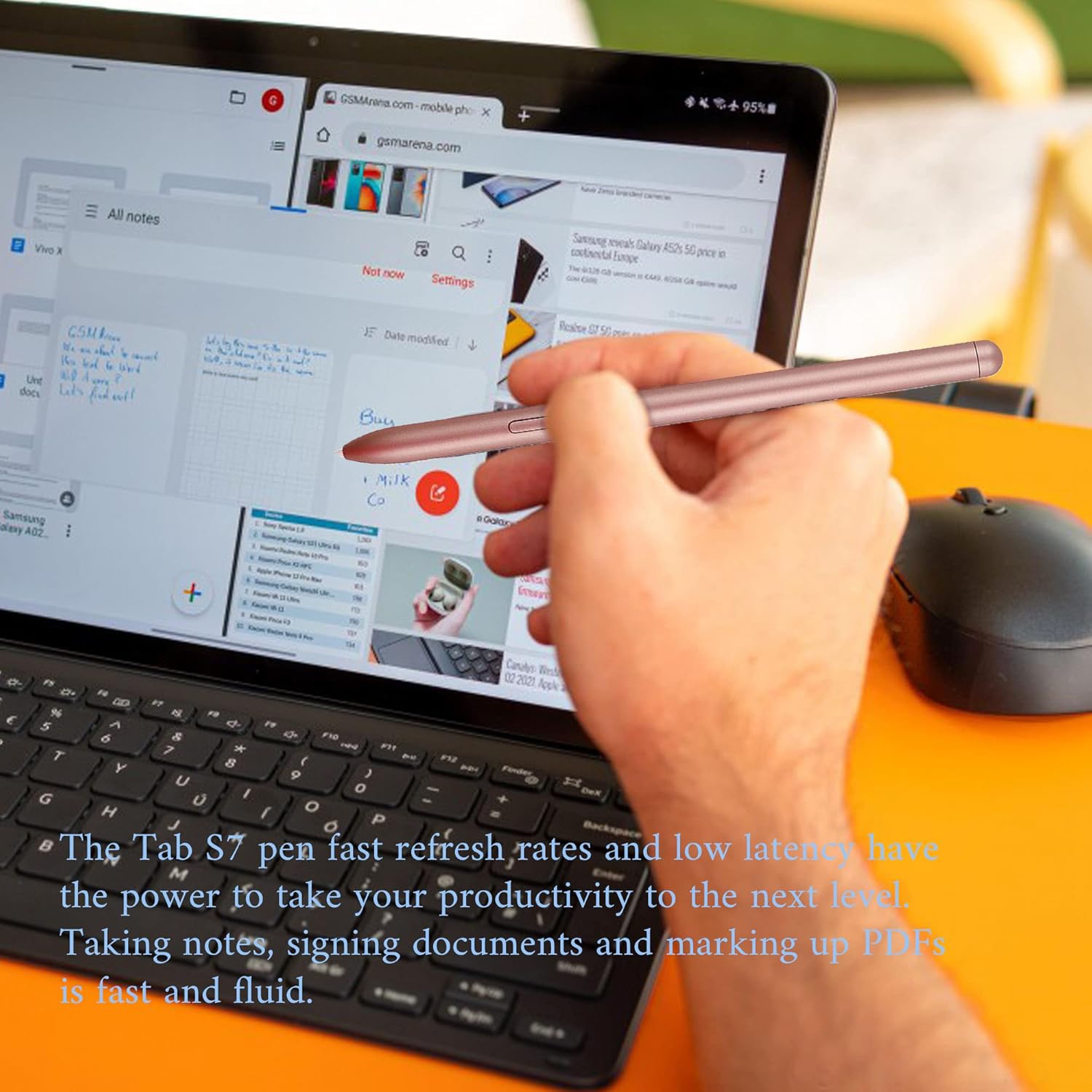 Golden Galaxy Tab S7 / S7 Plus S Pen Stylus Tablet Stylus S Pen Touch Pen Replacement for Samsung Galaxy S7 Stylus Pen with Tips/Nibs NoBluetooth