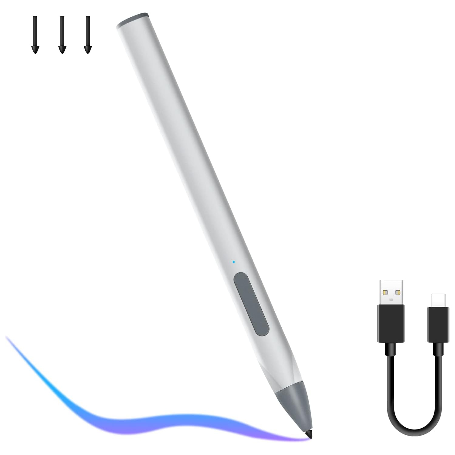Stylus Pen for Microsoft Surface Pro 9/8/X/7/6/5/4/3 Surface Go 3/2/1 Surface Laptop/Studio/Book 4/3/2/1 with 4096 Tilt Pressure Palm Rejection Magnetic Attachment Rechargeable