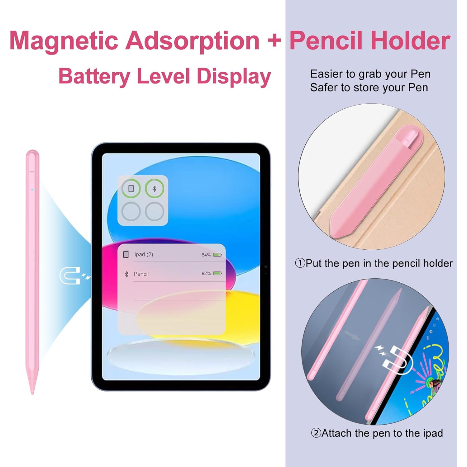 Stylus Pen for iPad, Apple Pencil for iPad 9th Gen,Apple Pen for iPad 10th Gen,iPad Pencil for iPad(2018-2022), iPad Pro11/iPad Pro12.9 3/4/5/6th