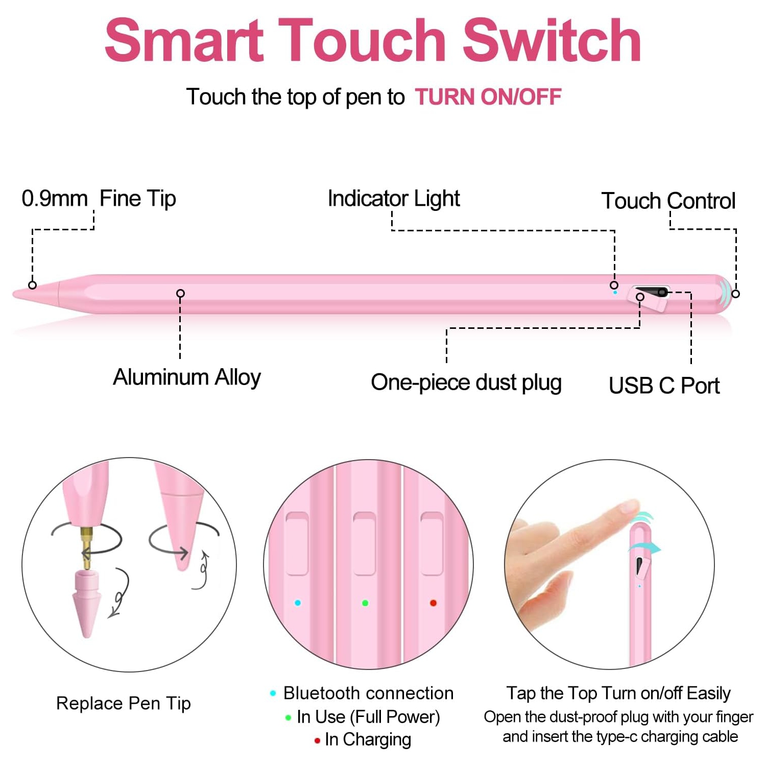 Stylus Pen for iPad, Apple Pencil for iPad 9th Gen,Apple Pen for iPad 10th Gen,iPad Pencil for iPad(2018-2022), iPad Pro11/iPad Pro12.9 3/4/5/6th