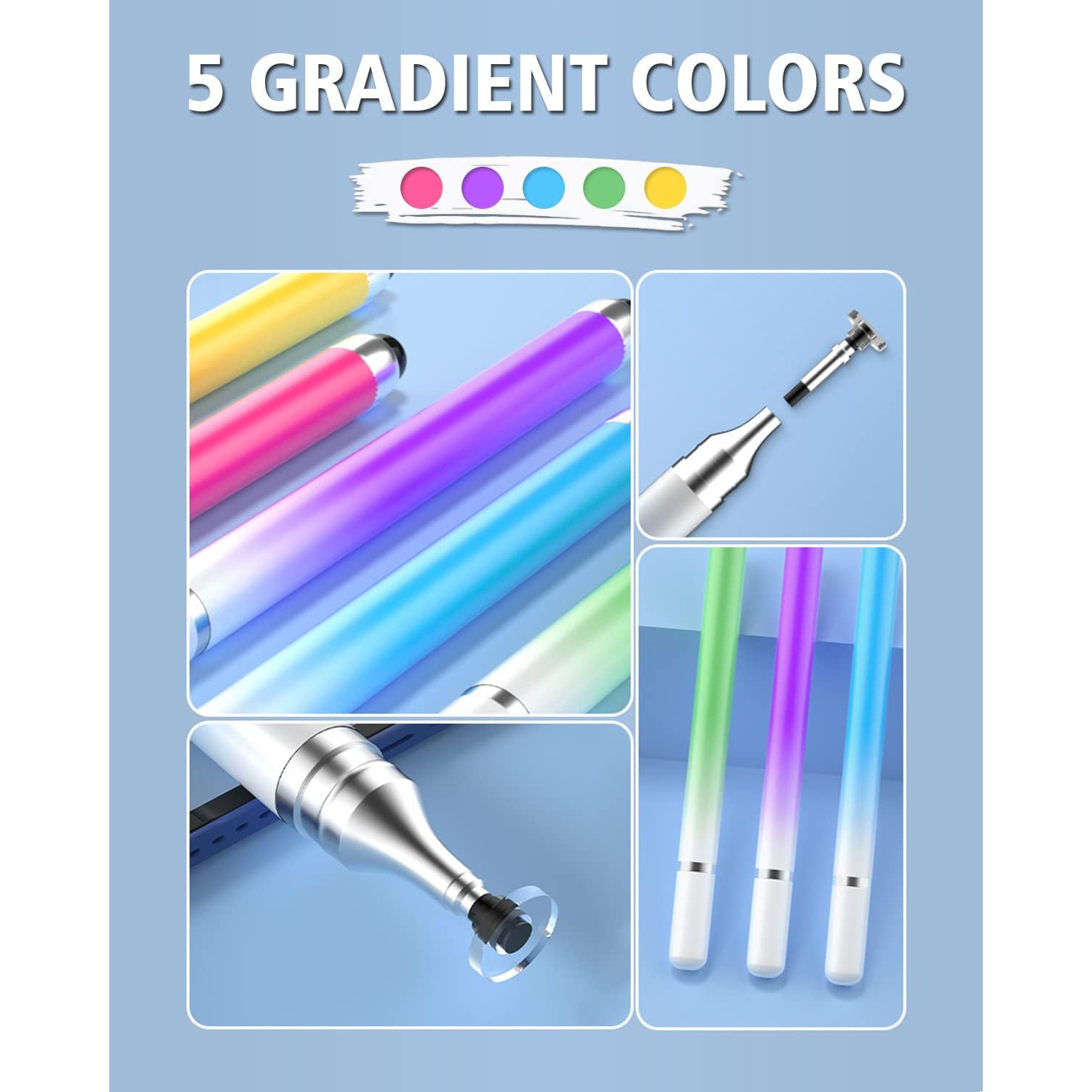 Stylus Pens for Touch Screens, Universal 2 in 1 Stylus Pen for iPad Compatible with iPhone, iPad, Android, Microsoft Tablets, Phones, Surface,[5