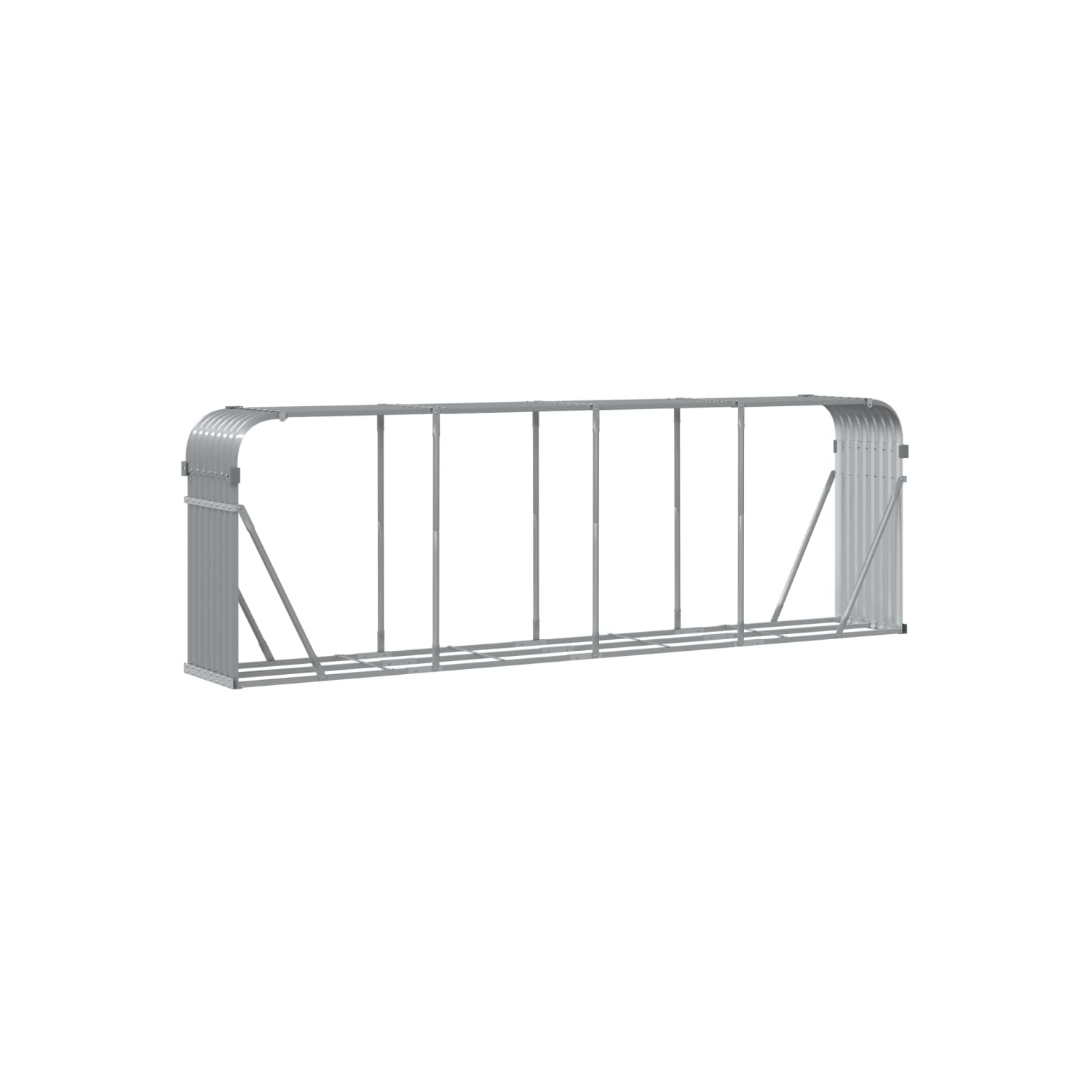 vidaXL Log Holder Light Grey 300x45x100 cm Galvanised Steel