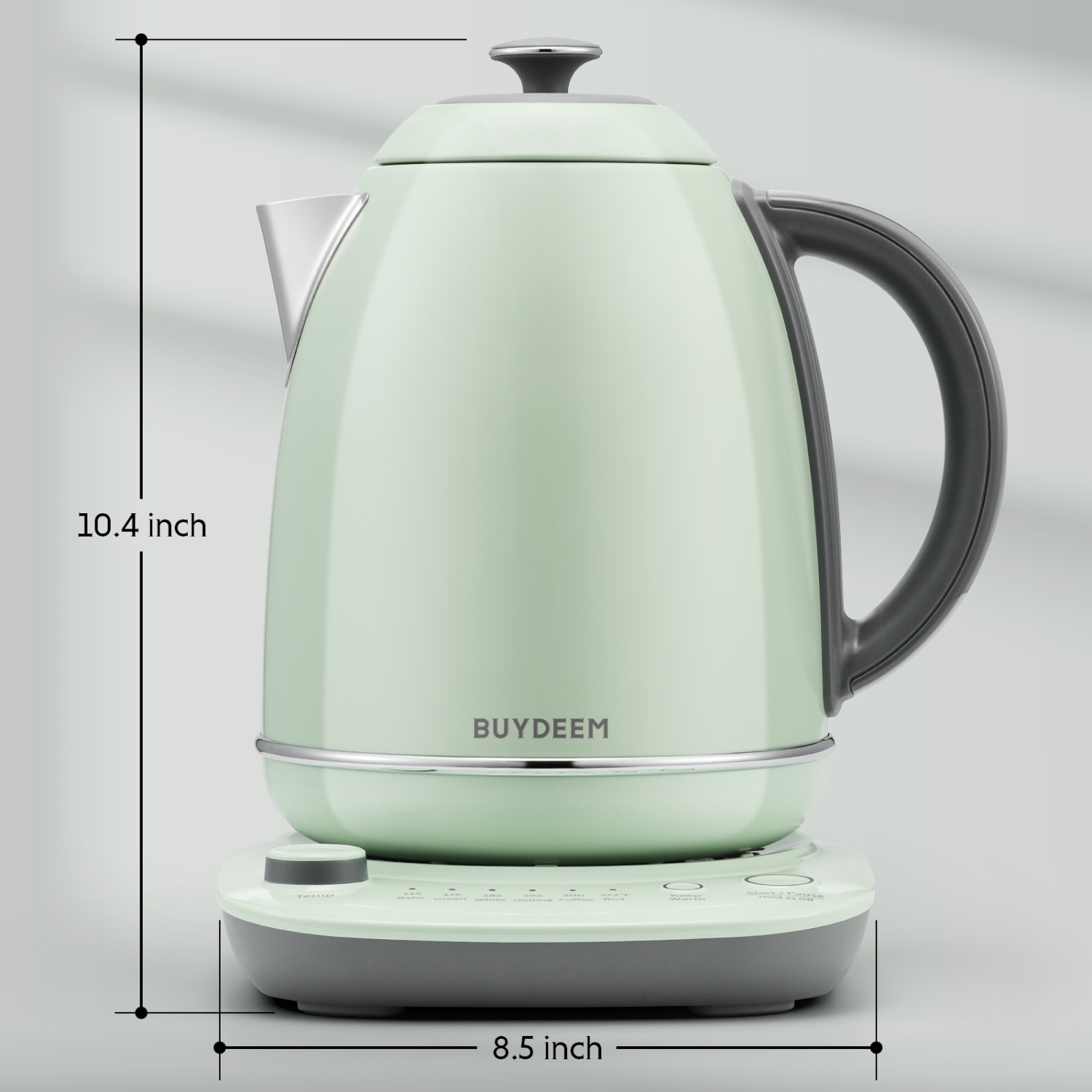 BUYDEEM K740 Electric Kettle with Temperature Control, 12H Keep Warm, Quick Boil, Stainless Steel Hot Water Boiler for Tea Coffee Milk, 1.7L